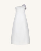 Iris Floral Print Strapless A-Line Maxi Dress - White