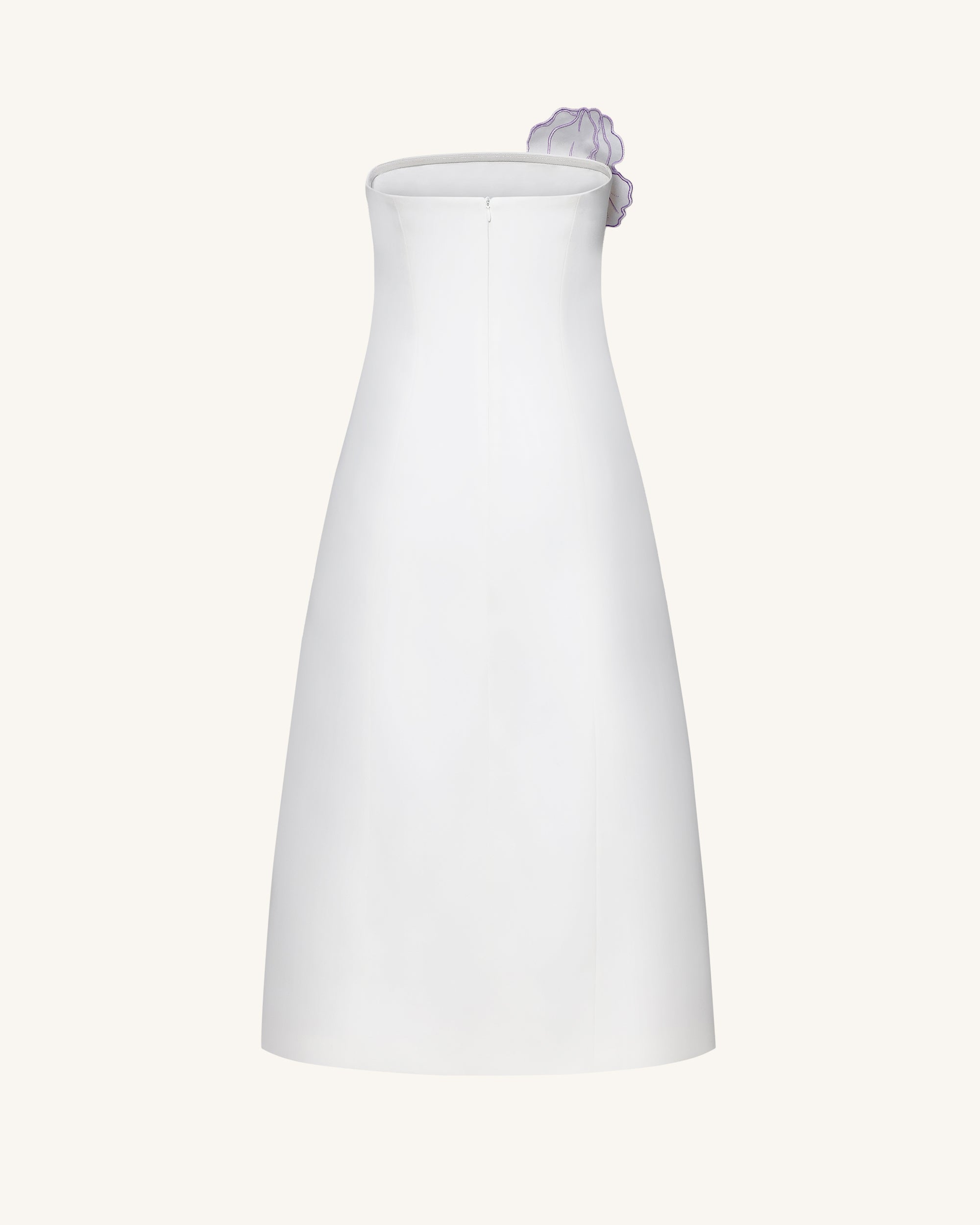 Iris Floral Print Strapless A-Line Maxi Dress - White