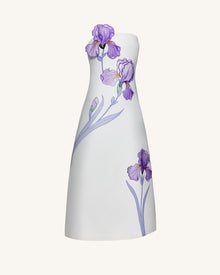 Iris Floral Print Strapless A-Line Maxi Dress - White