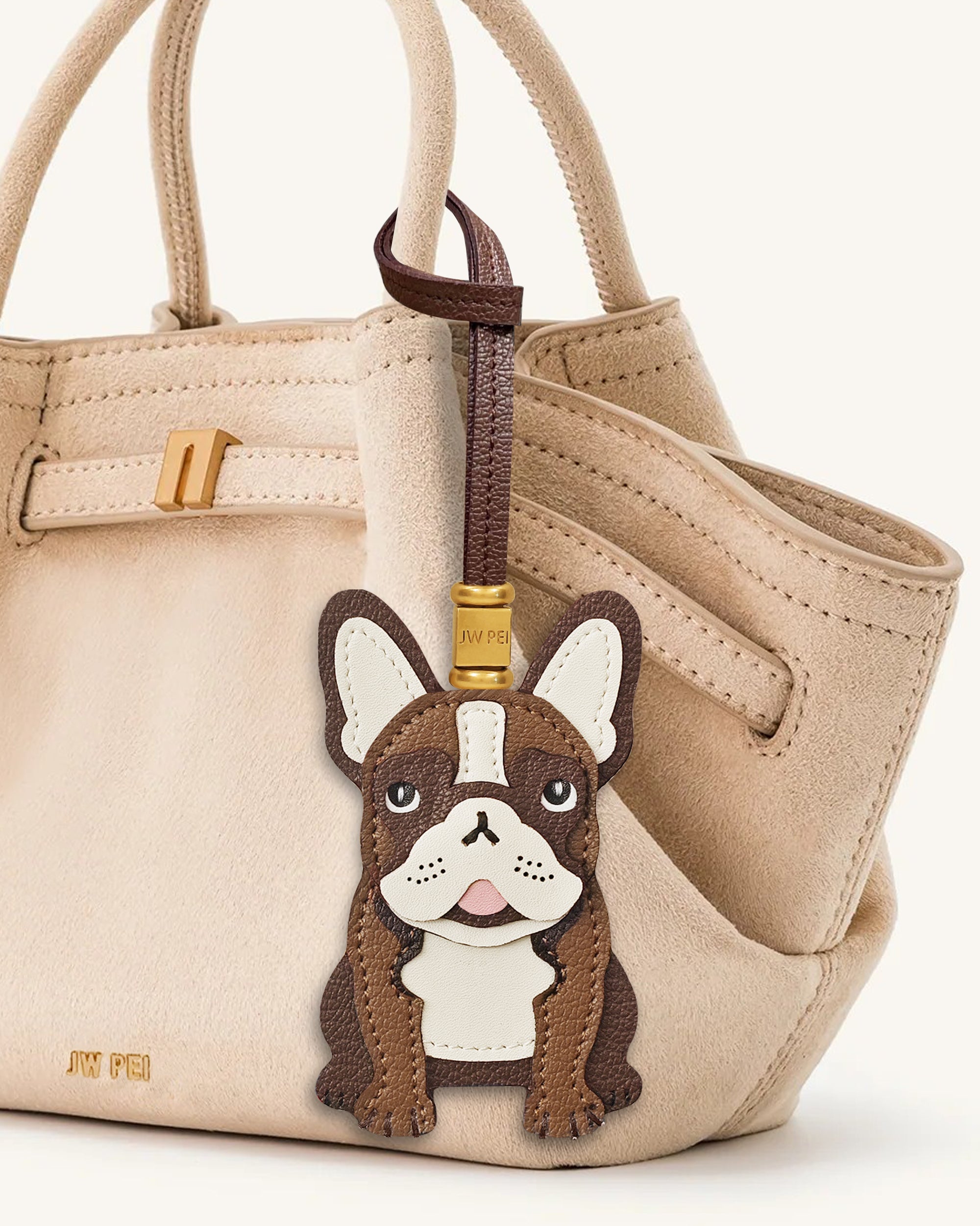 French Bulldog Bag Charm - Brown | JW PEI