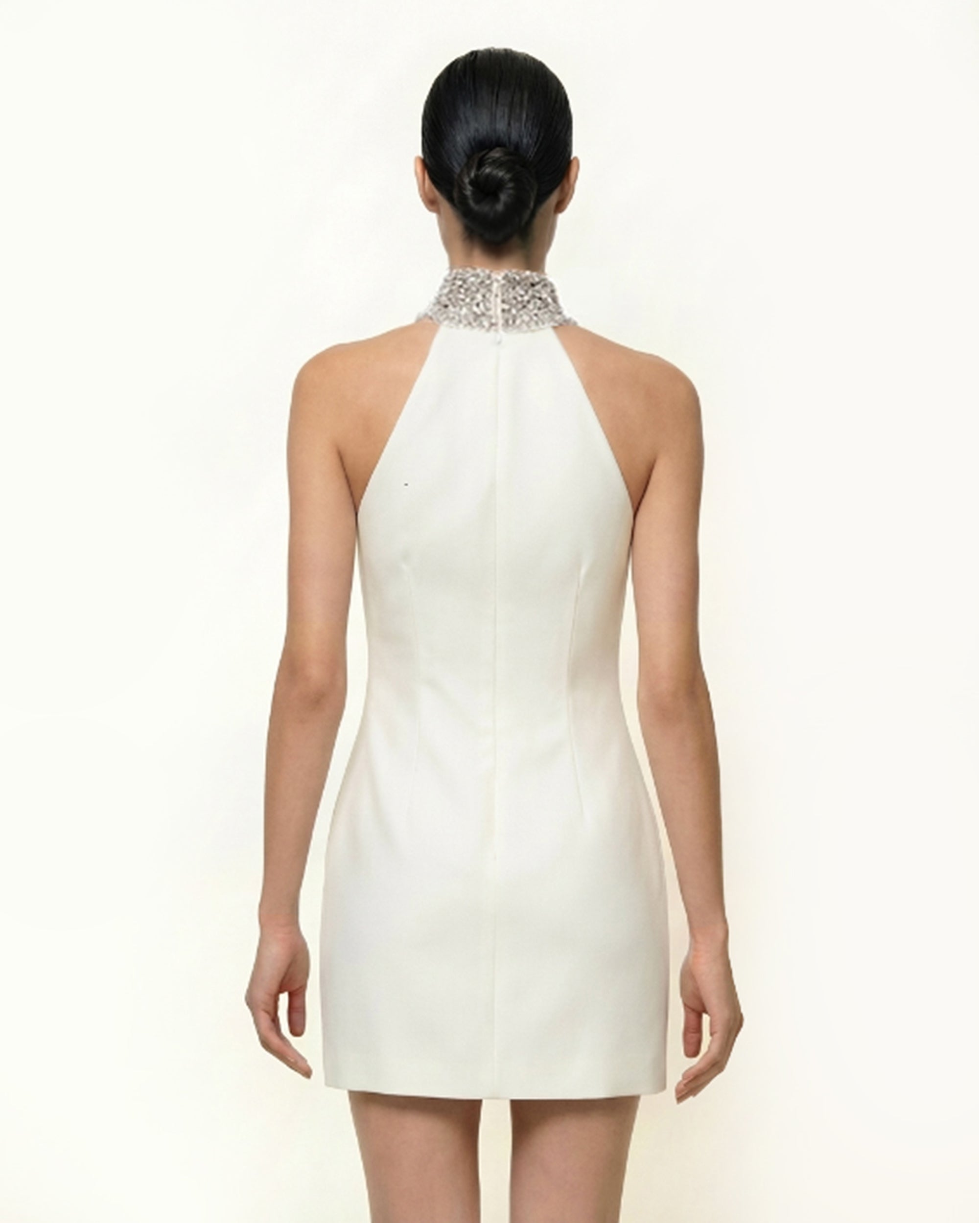 Jeweled Halter Iris Motif Dress - White | JW PEI Jeweled Halter Iris Motif Dress - White | JW PEI