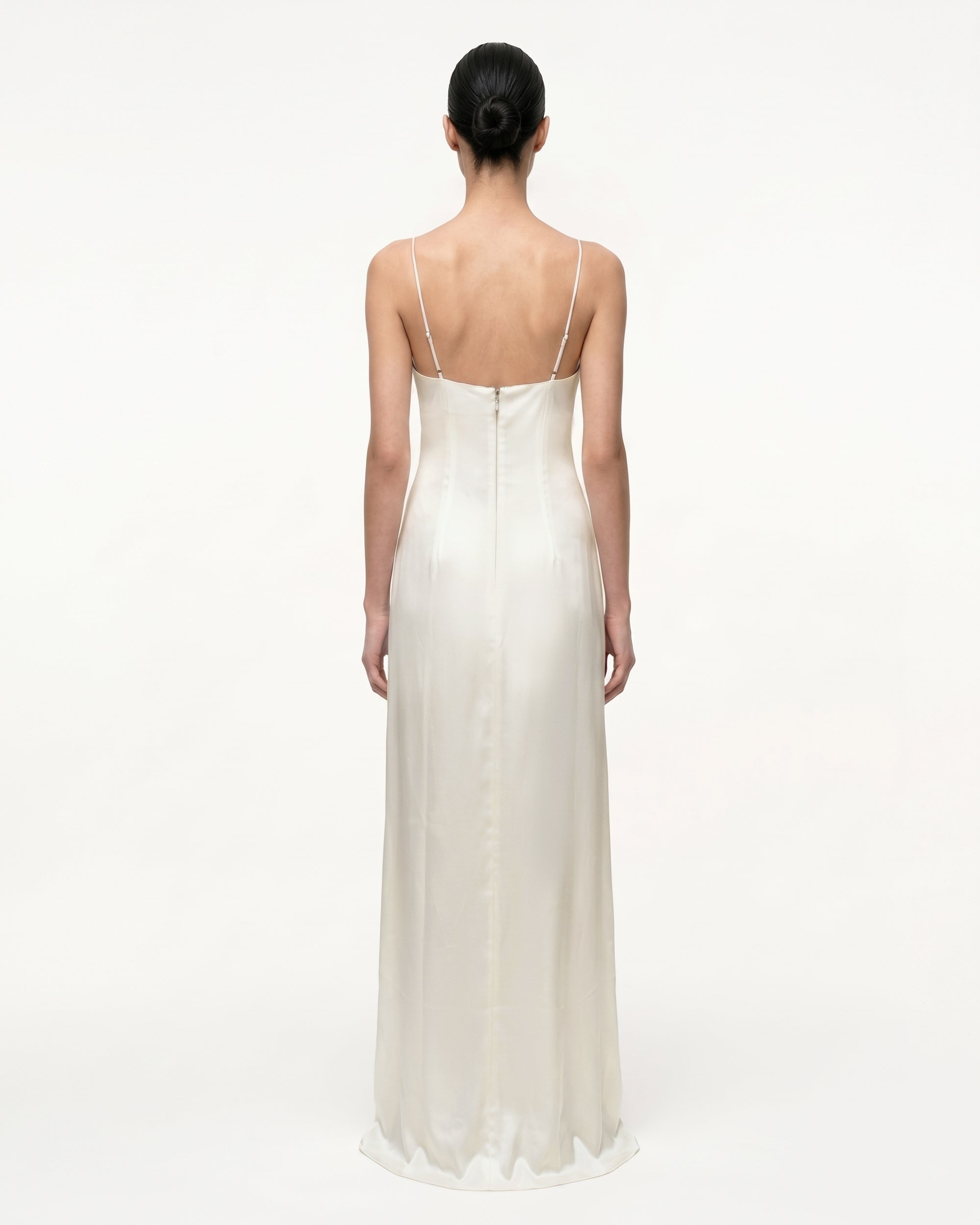 Iris Motif Satin Slip Gown - White, 6 | US Iris Motif Satin Slip Gown - White, 6 | US
