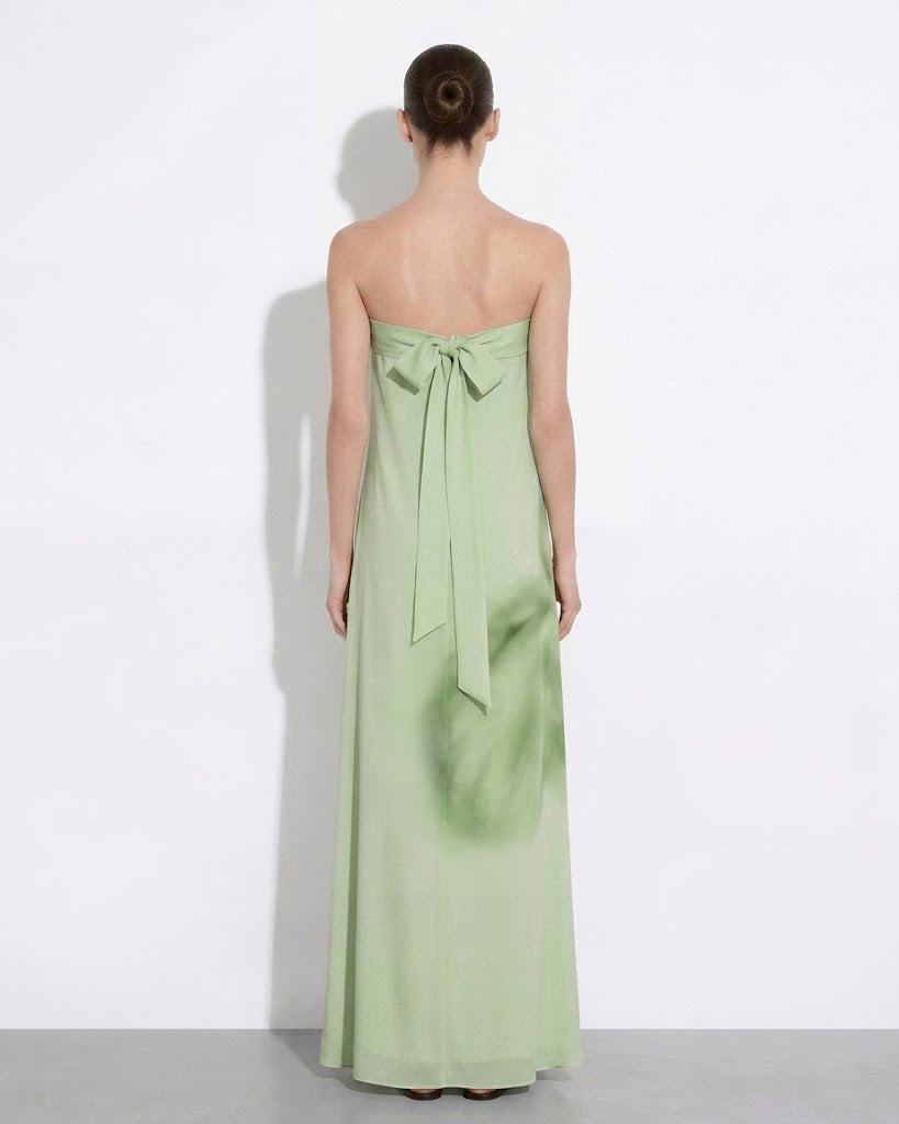 Watercolor Floral Print Strapless Maxi Dress - Green | JW PEI Watercolor Floral Print Strapless Maxi Dress - Green | JW PEI