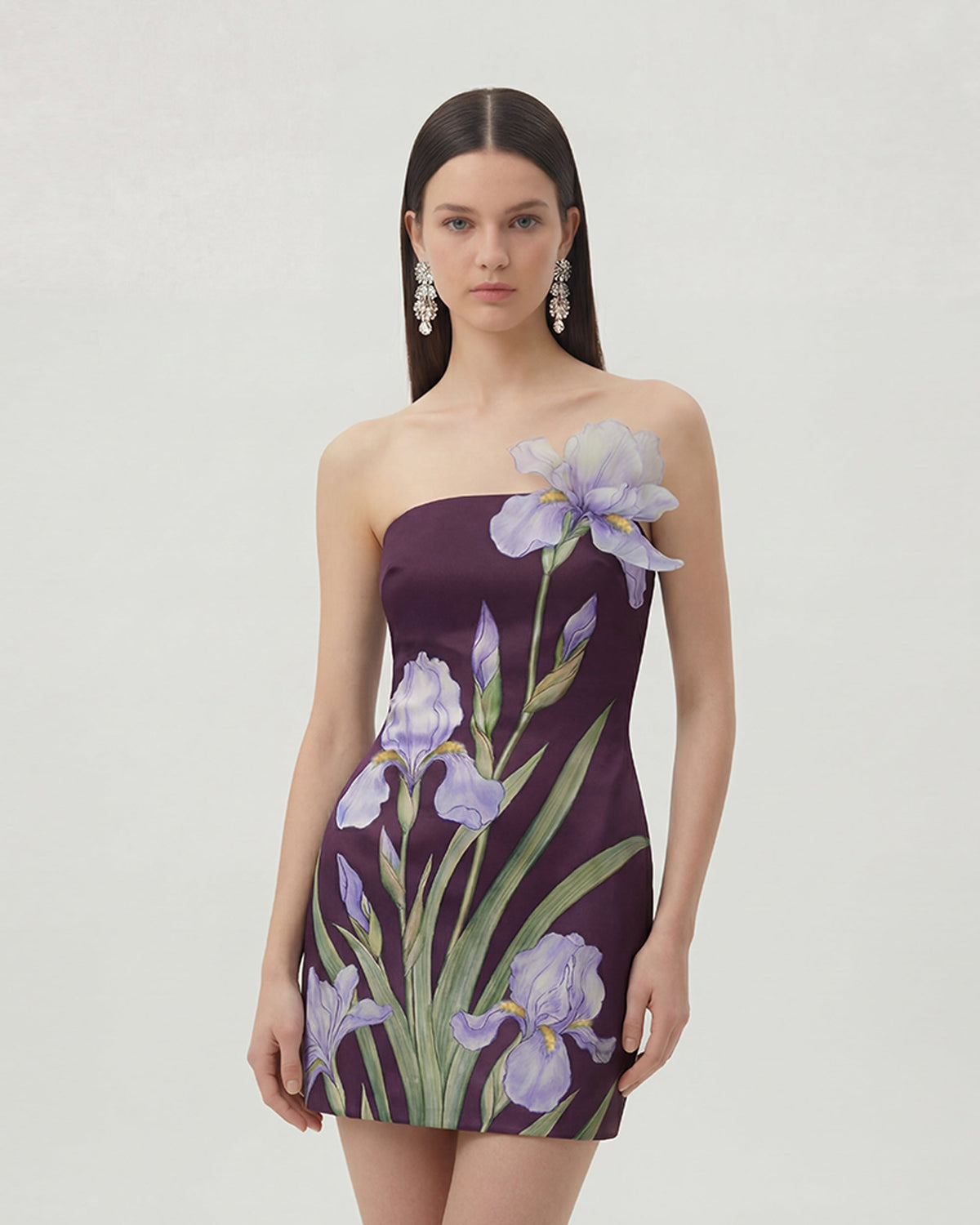 purple floral cocktail dress Printed Mini global-style_name-Maura Halterneck Midi Dress Boho Wedding Dresses | Imported. Color:Light Heather Grey
