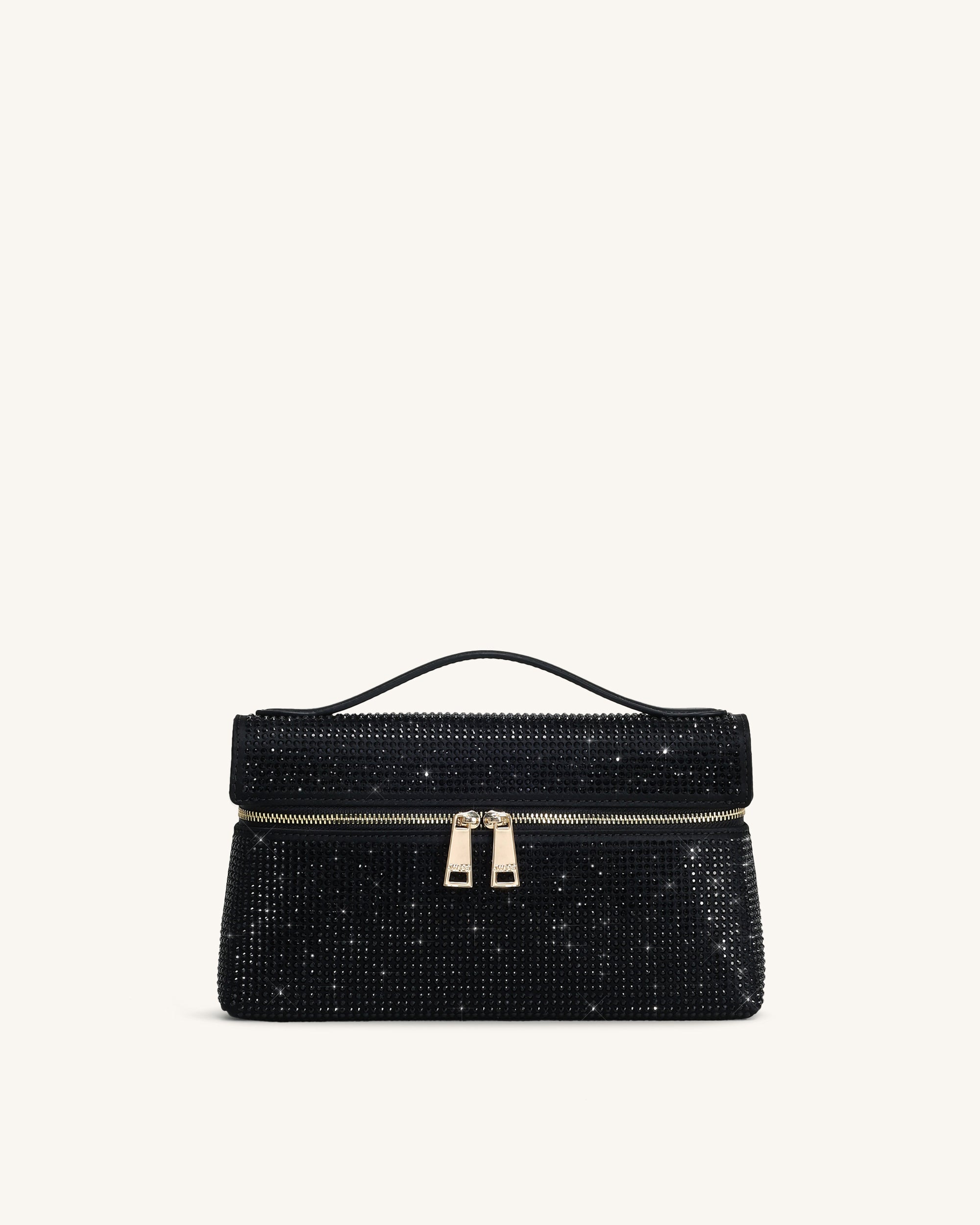 Thea Artificial Crystal Top Handle Bag - Black | JW PEI