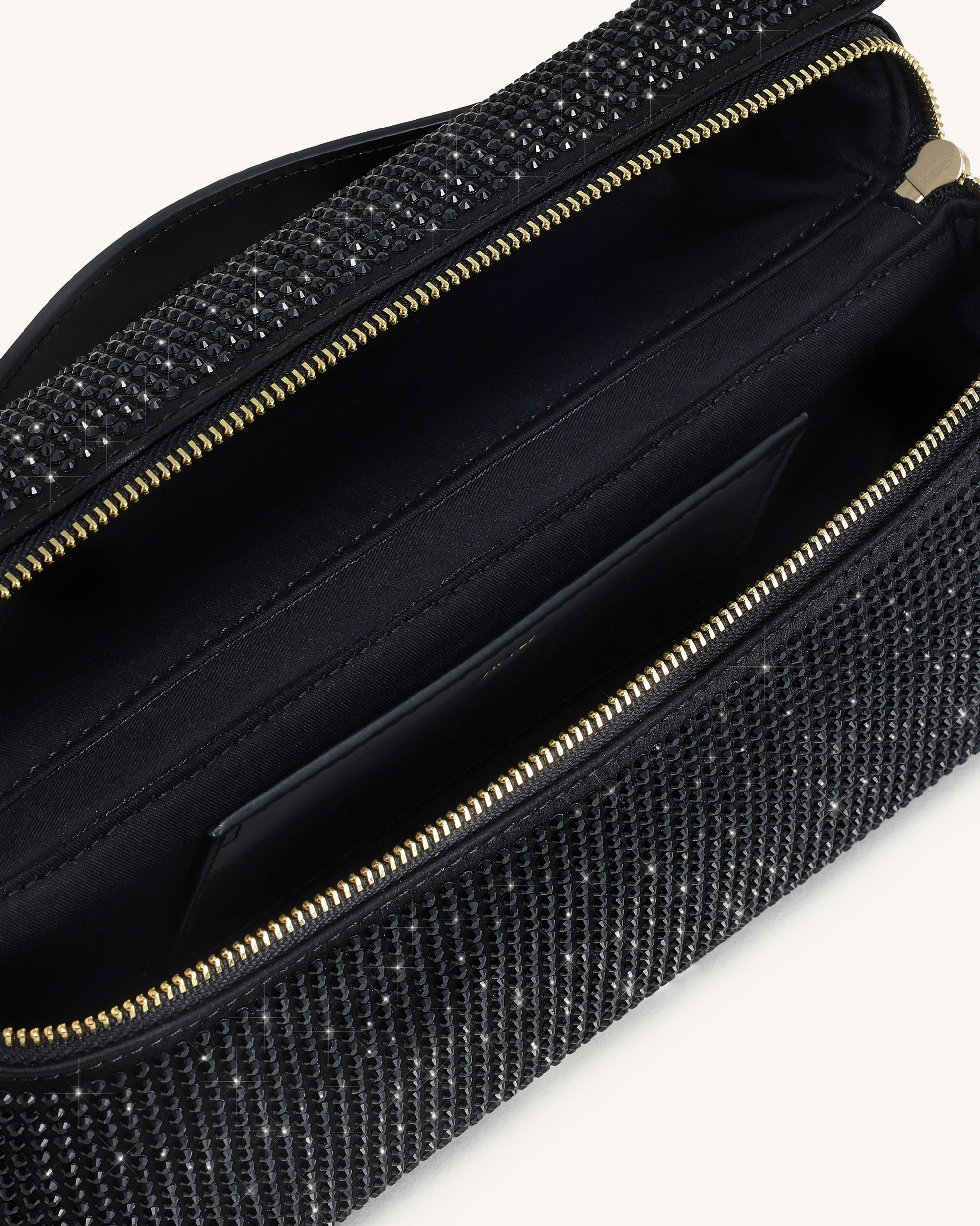 リバティ　サシェB Thea Artificial Crystal Top Handle Bag - Black | JW PEI