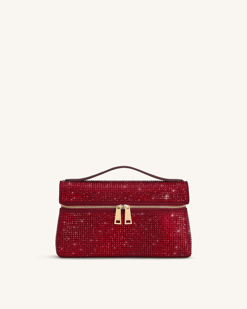 Thea Artificial Crystal Top Handle Bag - Red