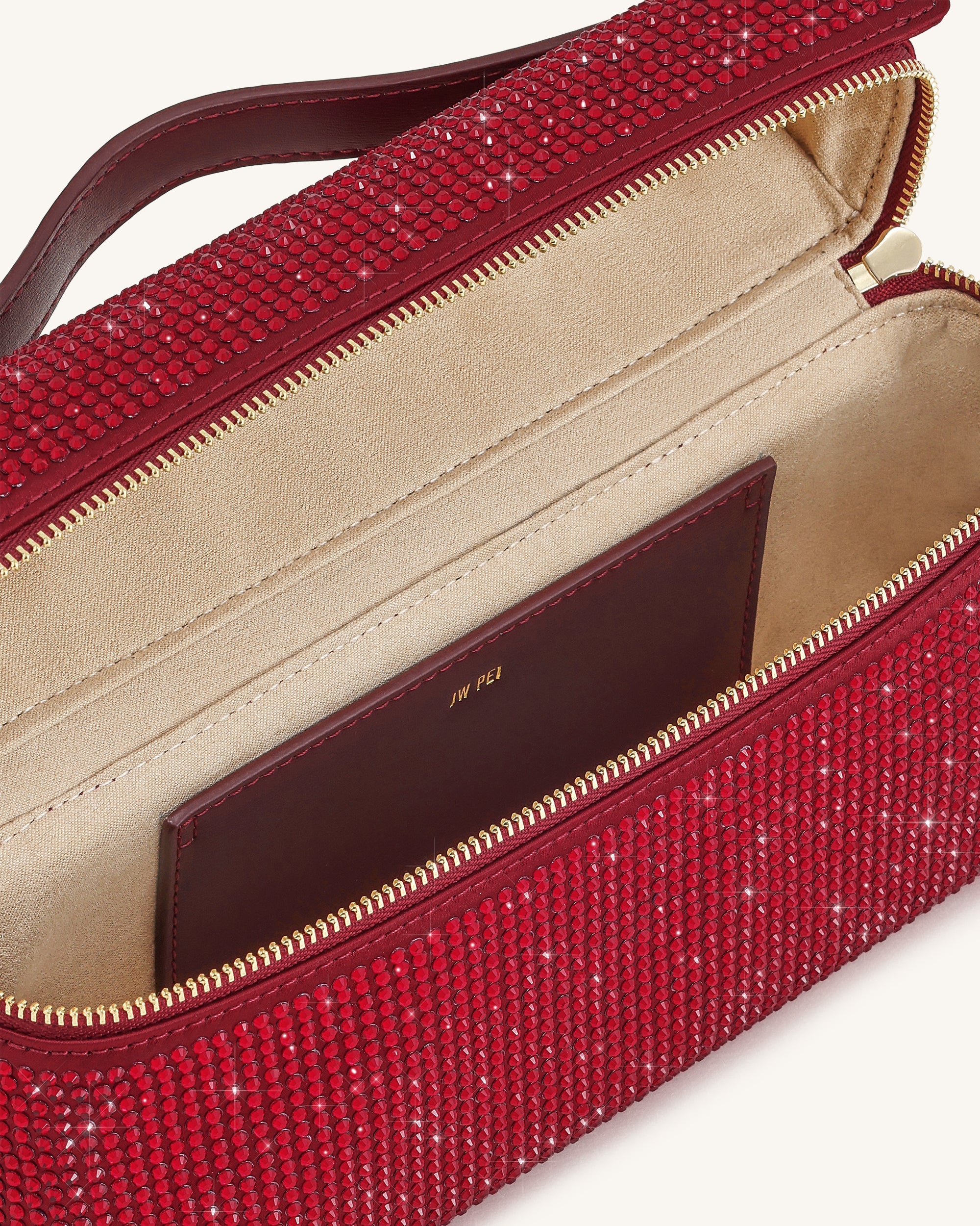 Thea Artificial Crystal Top Handle Bag - Red | JW PEI