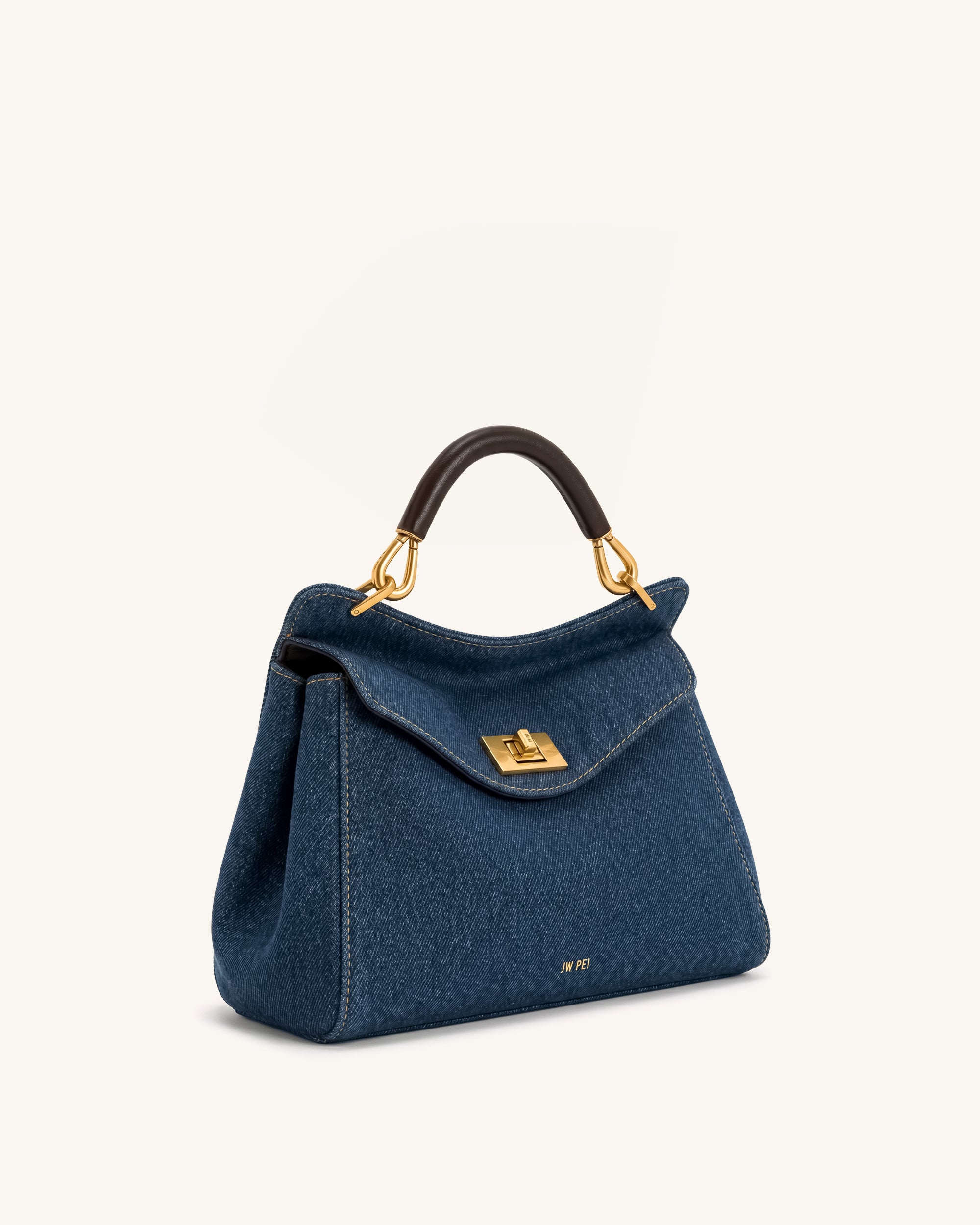 Lucia Classic Handbag - Blue Denim | JW PEI