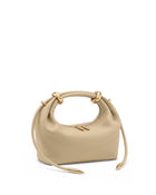 Ellie Metal Ring Embellished Top Handle Bag - Beige