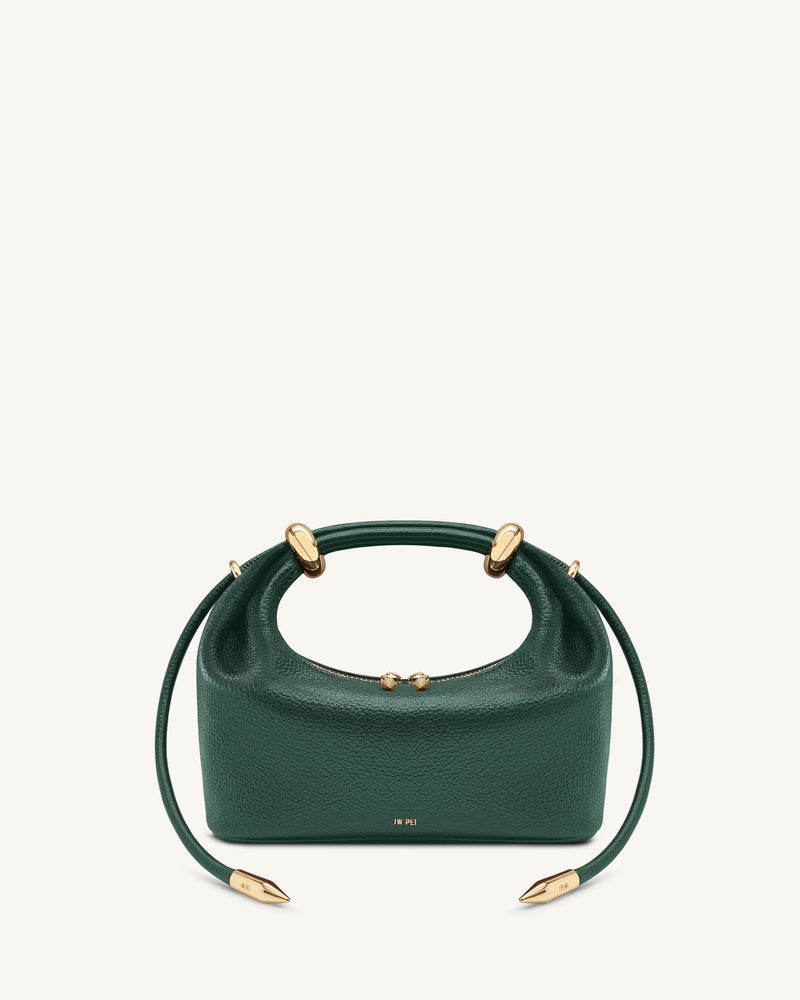 Ellie Metal Ring Embellished Top Handle Bag - Forest Green