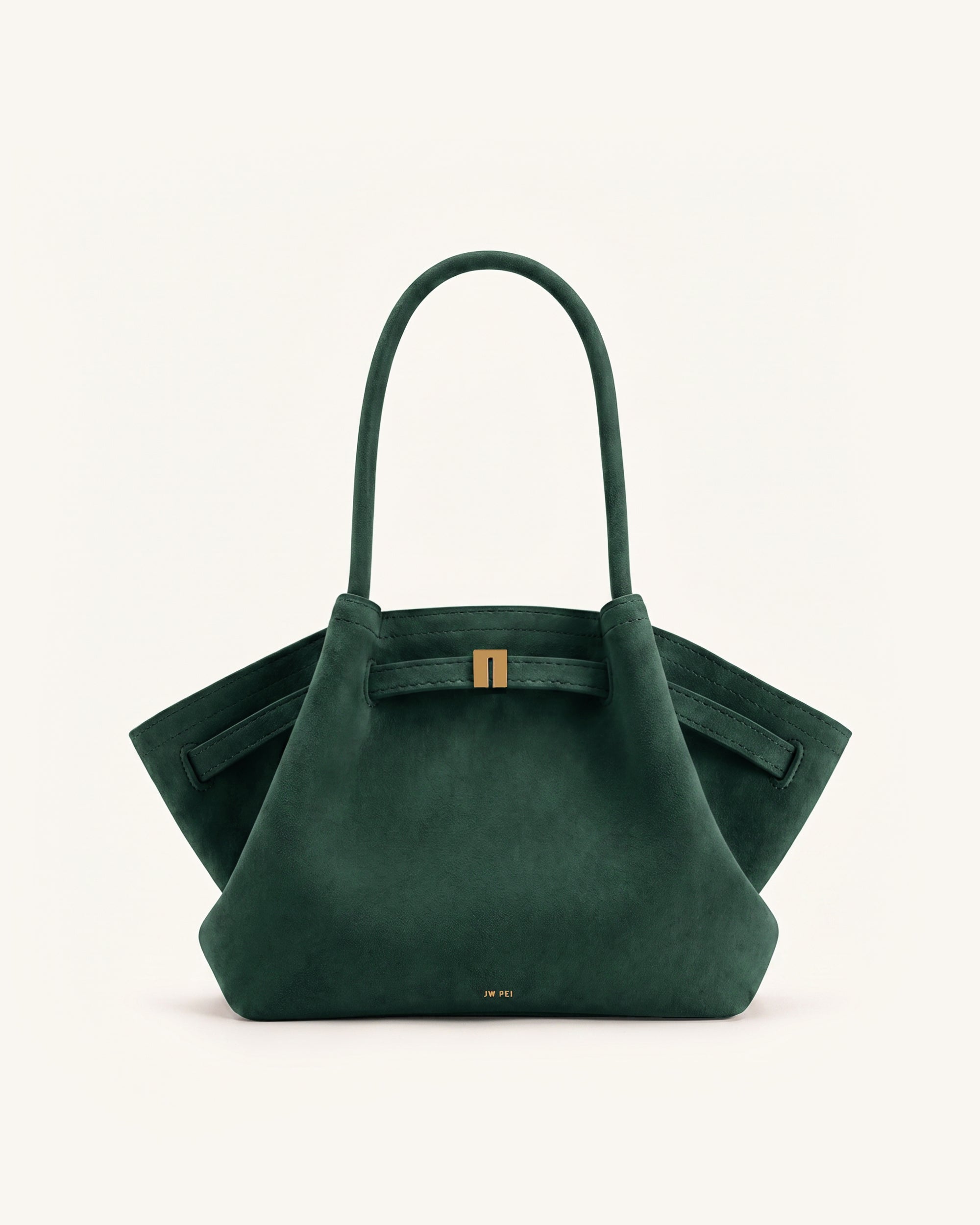 HANA Hana Medium Faux Suede Tote Bag - Forest Green | JW PEI