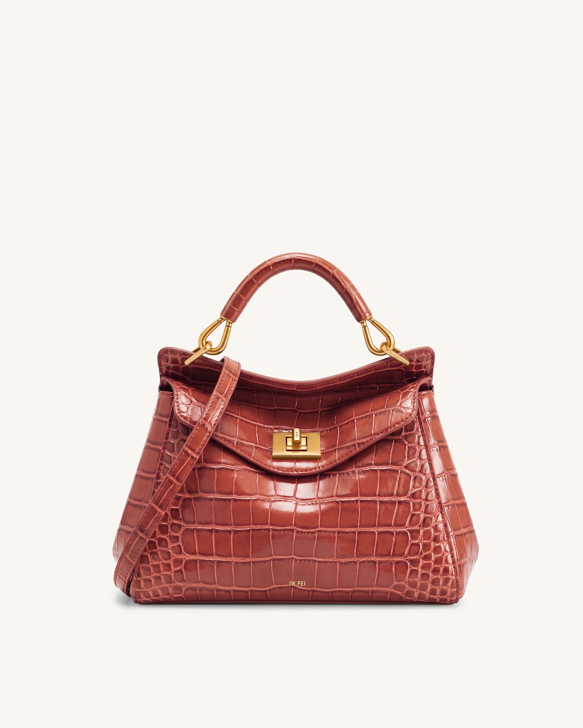 Lucia Classic Top Handle Bag - Red Croc