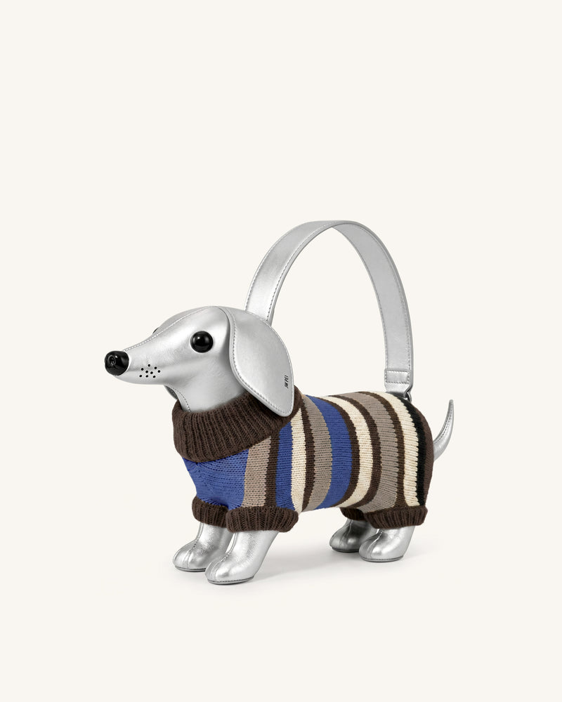 Addison Dachshund Handbag - Silver