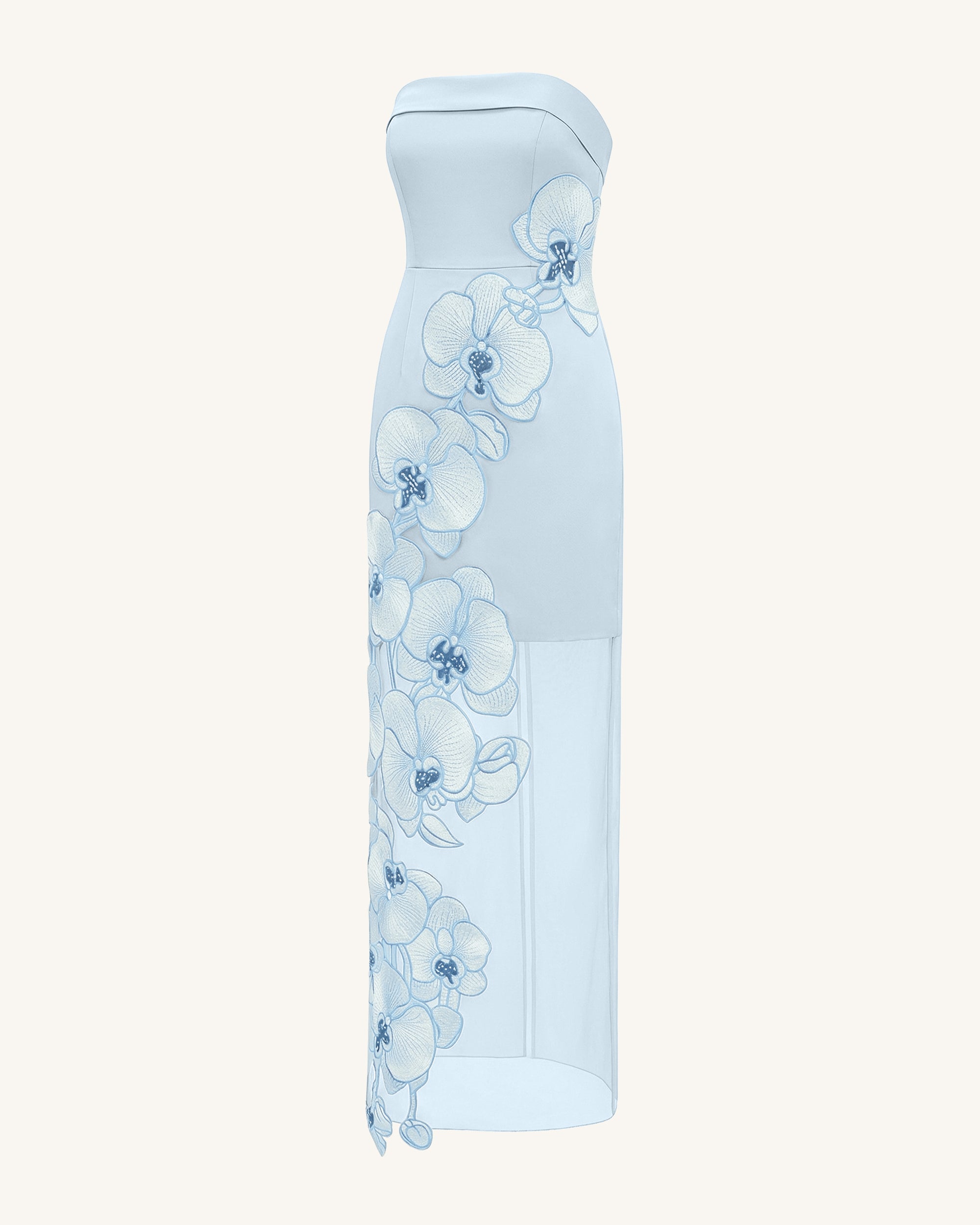 Orchid Embroidered Dress - Light Blue | JW PEI