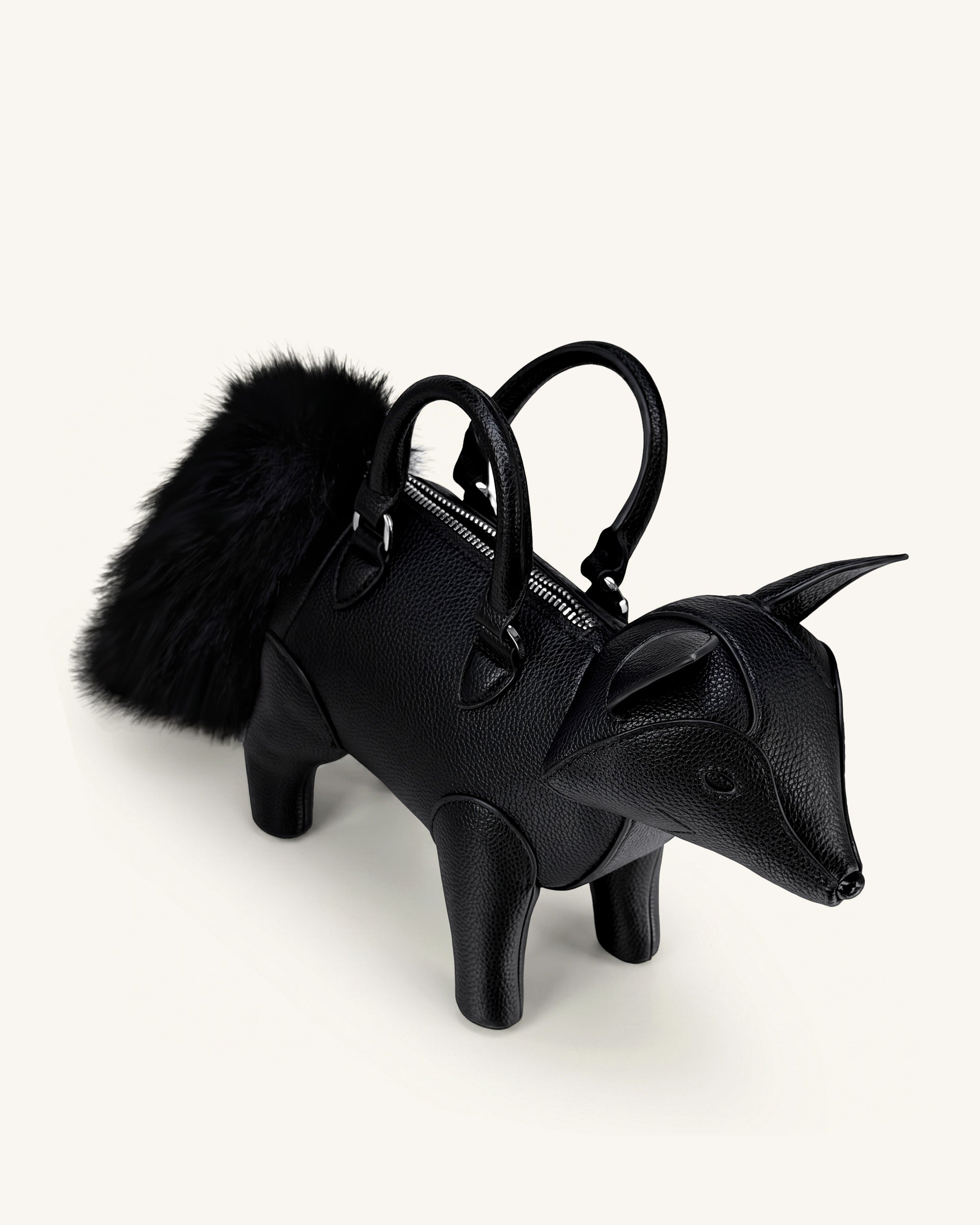 Kai Fox Shaped Top Handle Bag - Black | JW PEI