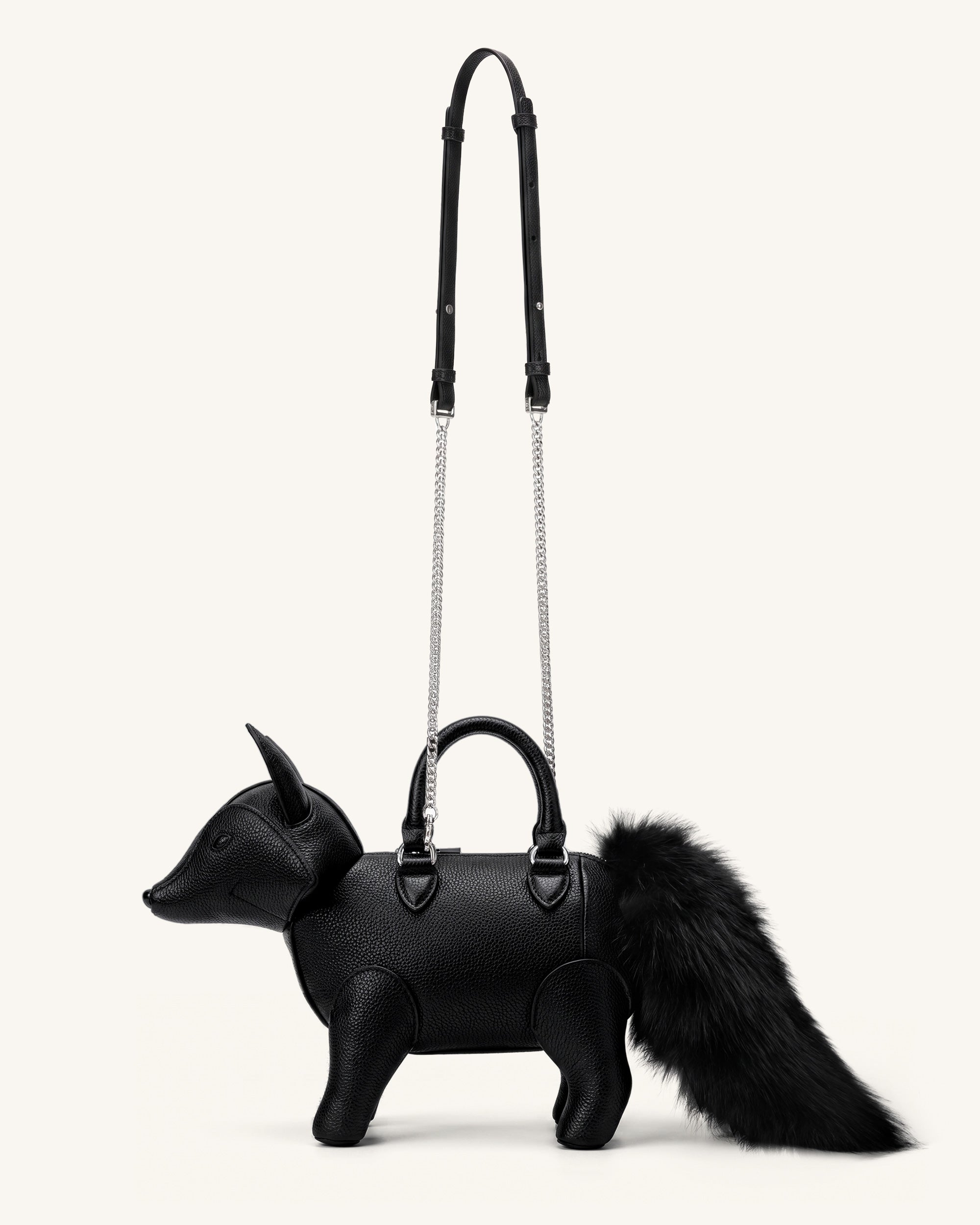 Kai Fox Shaped Top Handle Bag - Black | JW PEI