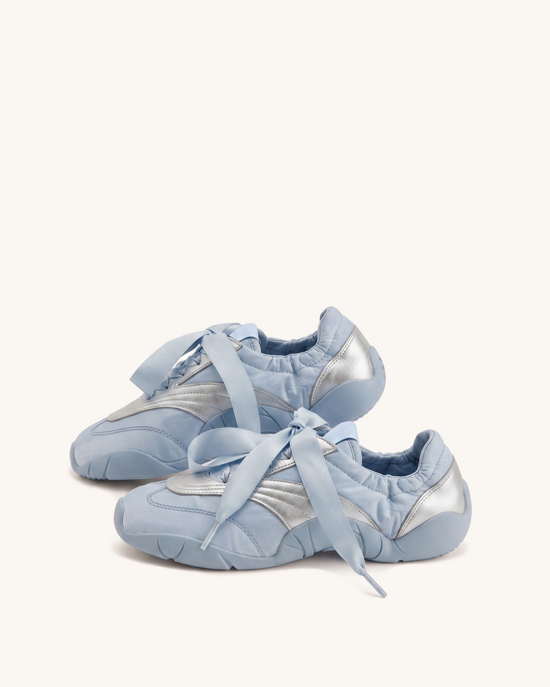 Flavia Ribbon Lace Ballerina Sneakers - Blue