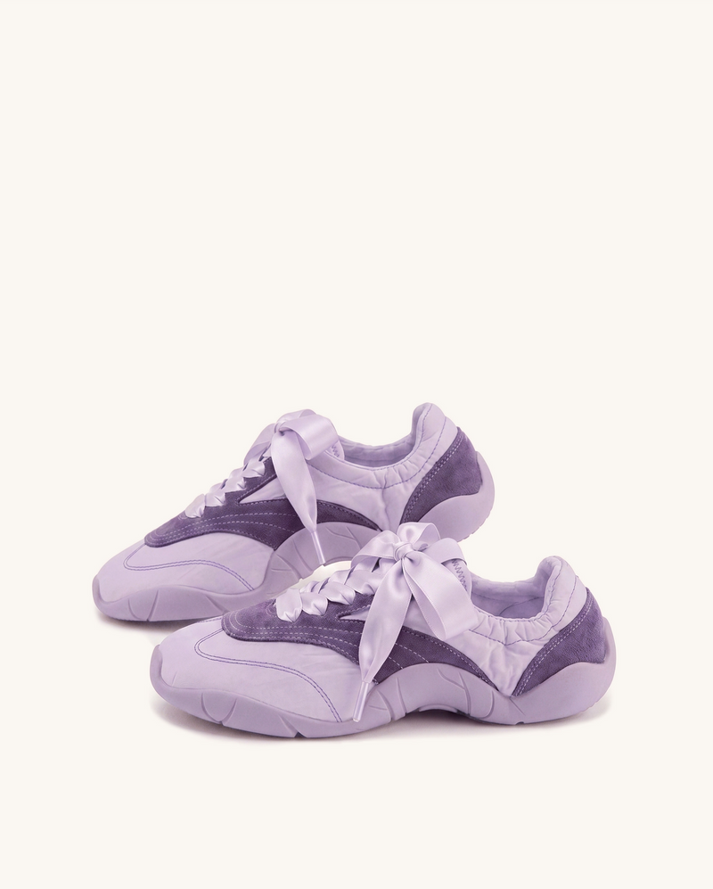 Flavia Ribbon Lace Ballerina Sneakers - Lilac