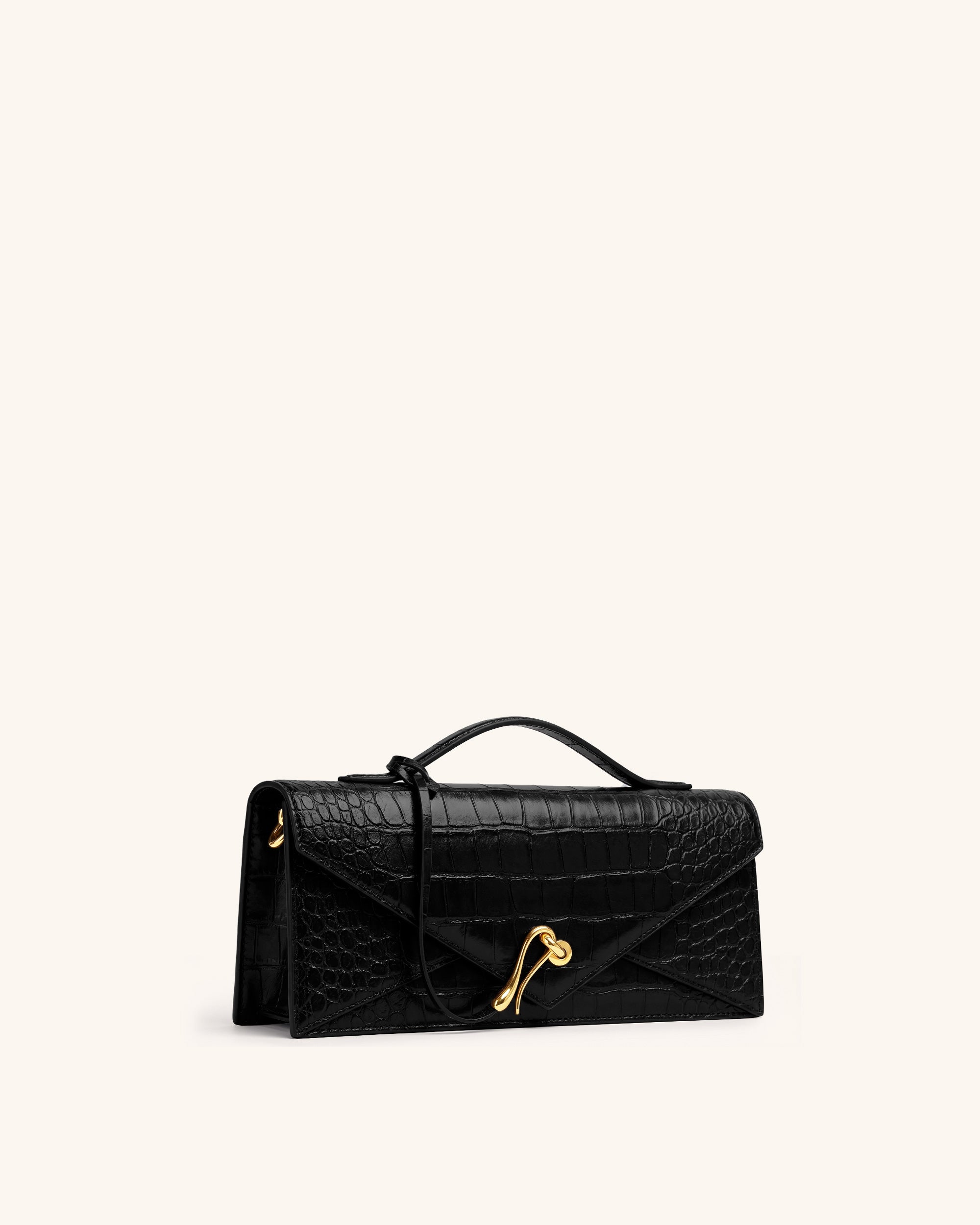 Celeste Envelope Top Handle Bag - Black Croc | JW PEI