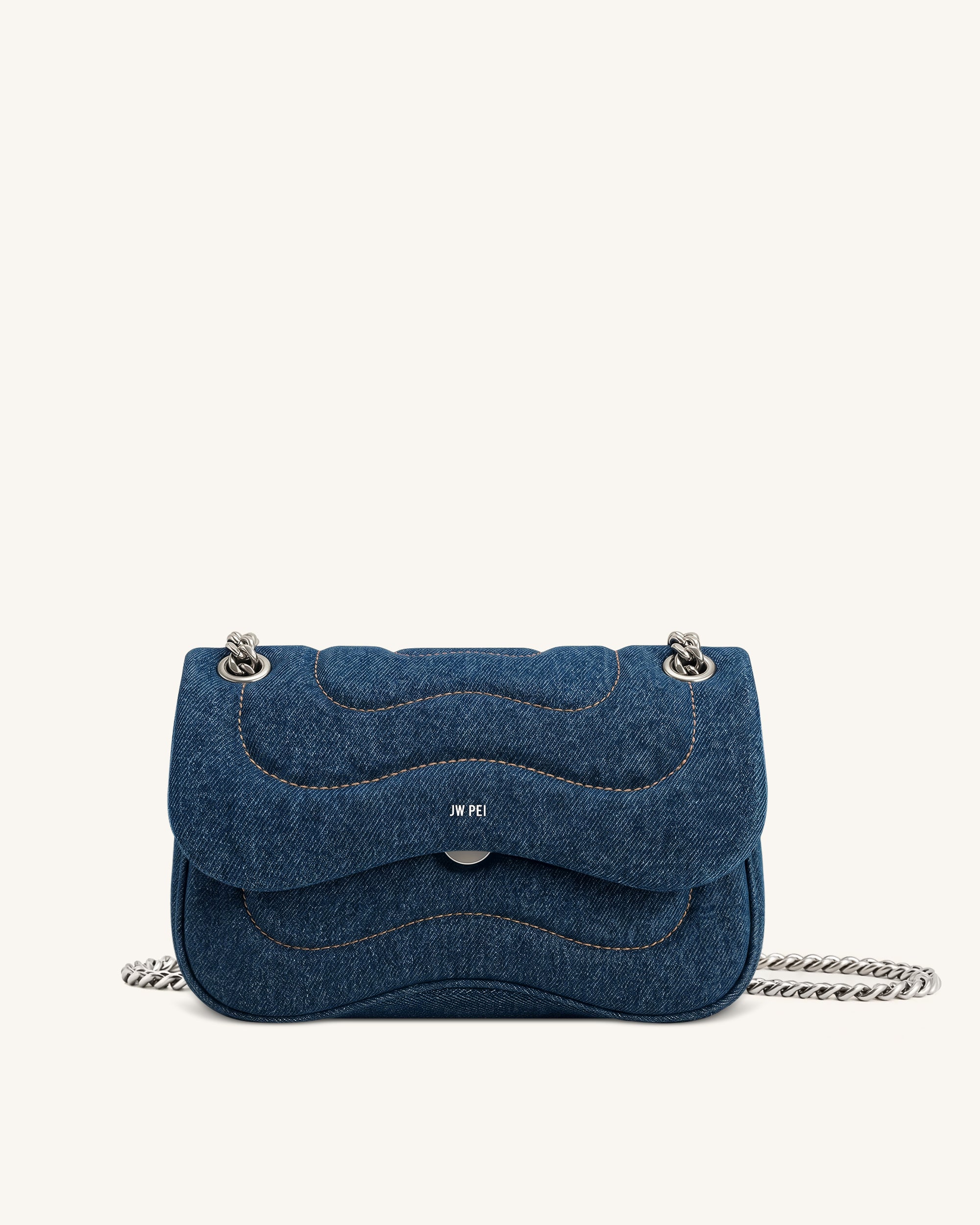 Tina Quilted Chain Crossbody - Blue Denim | JW PEI