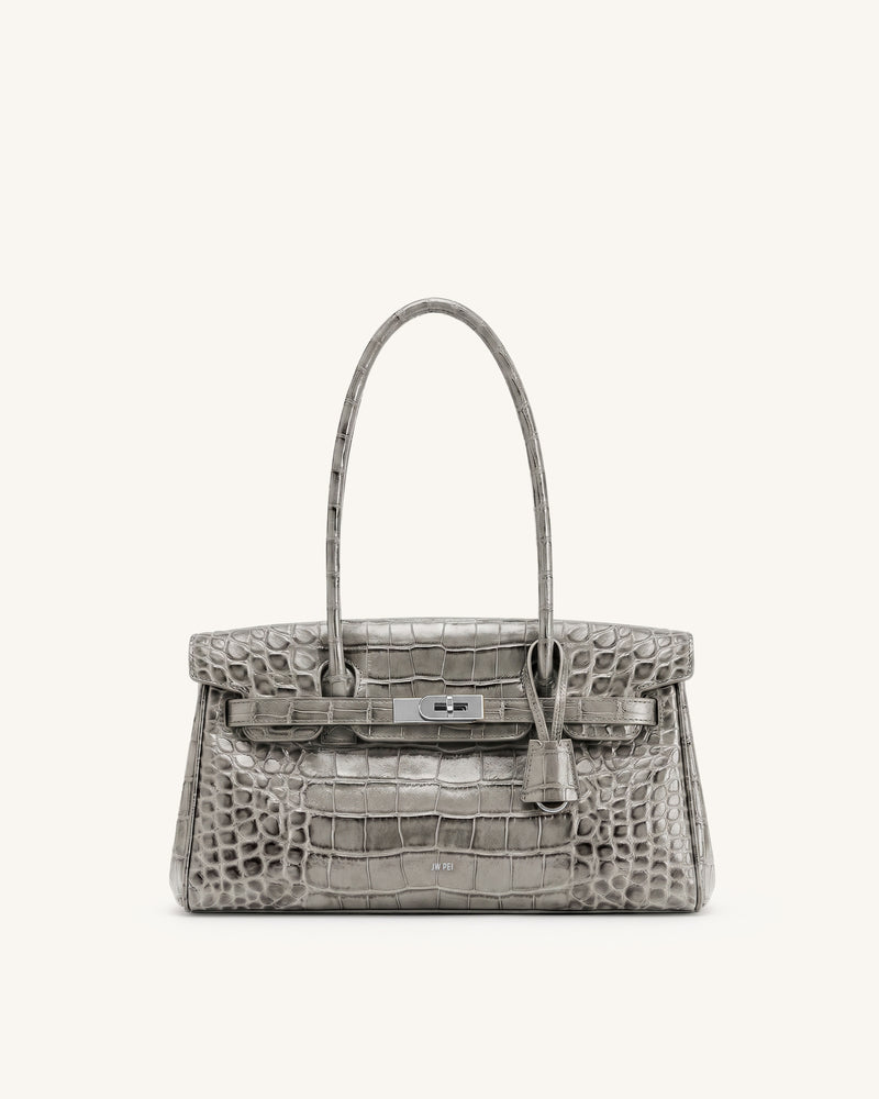 Yara Shoulder Bag - Grey Croc