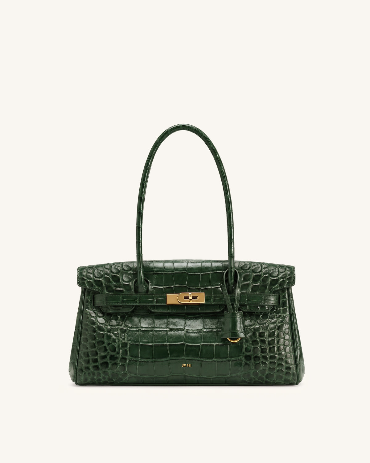 Yara Shoulder Bag - Dark Green Croc | JW PEI
