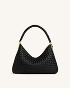 Lorena Woven Shoulder Bag - Black