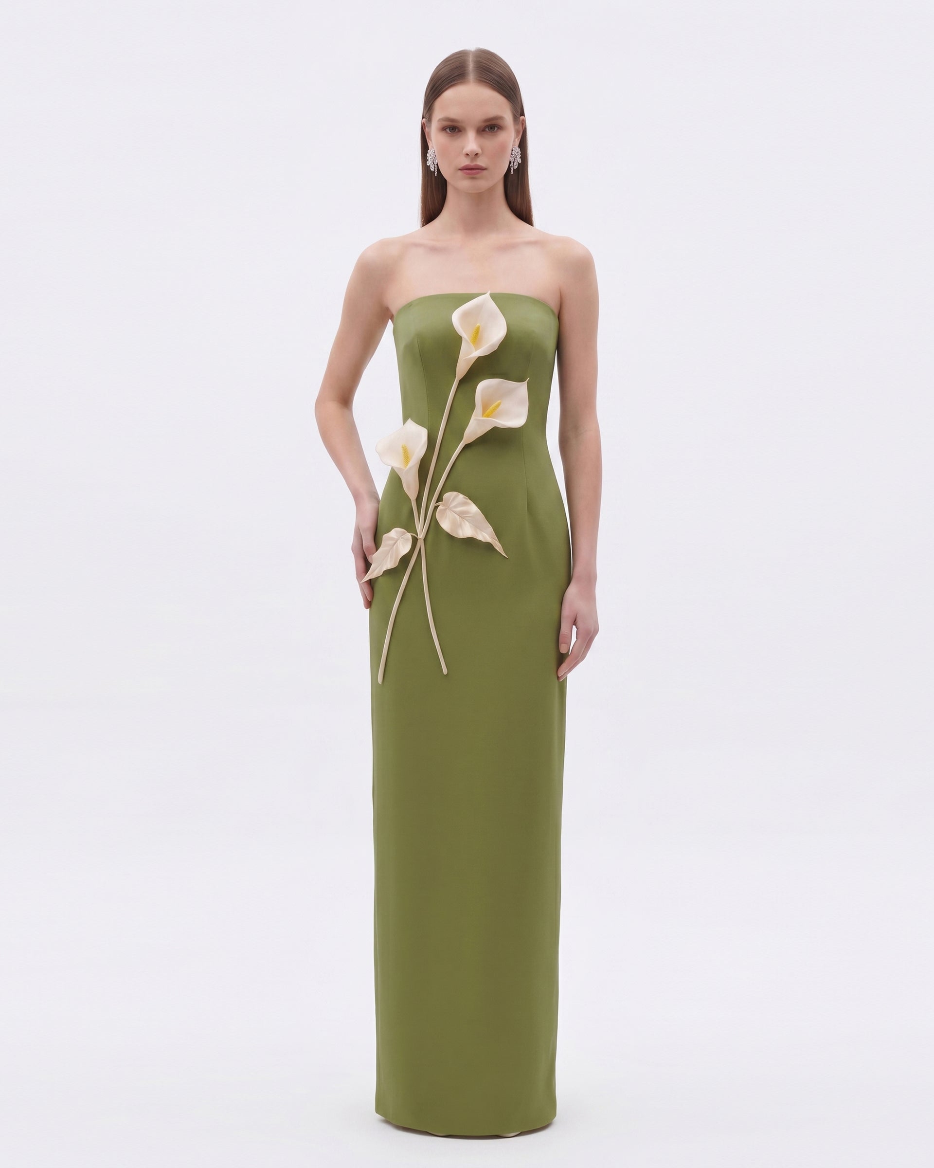 green floral strapless dress Green Floral Strapless Mini Dress - Vacation Dresses