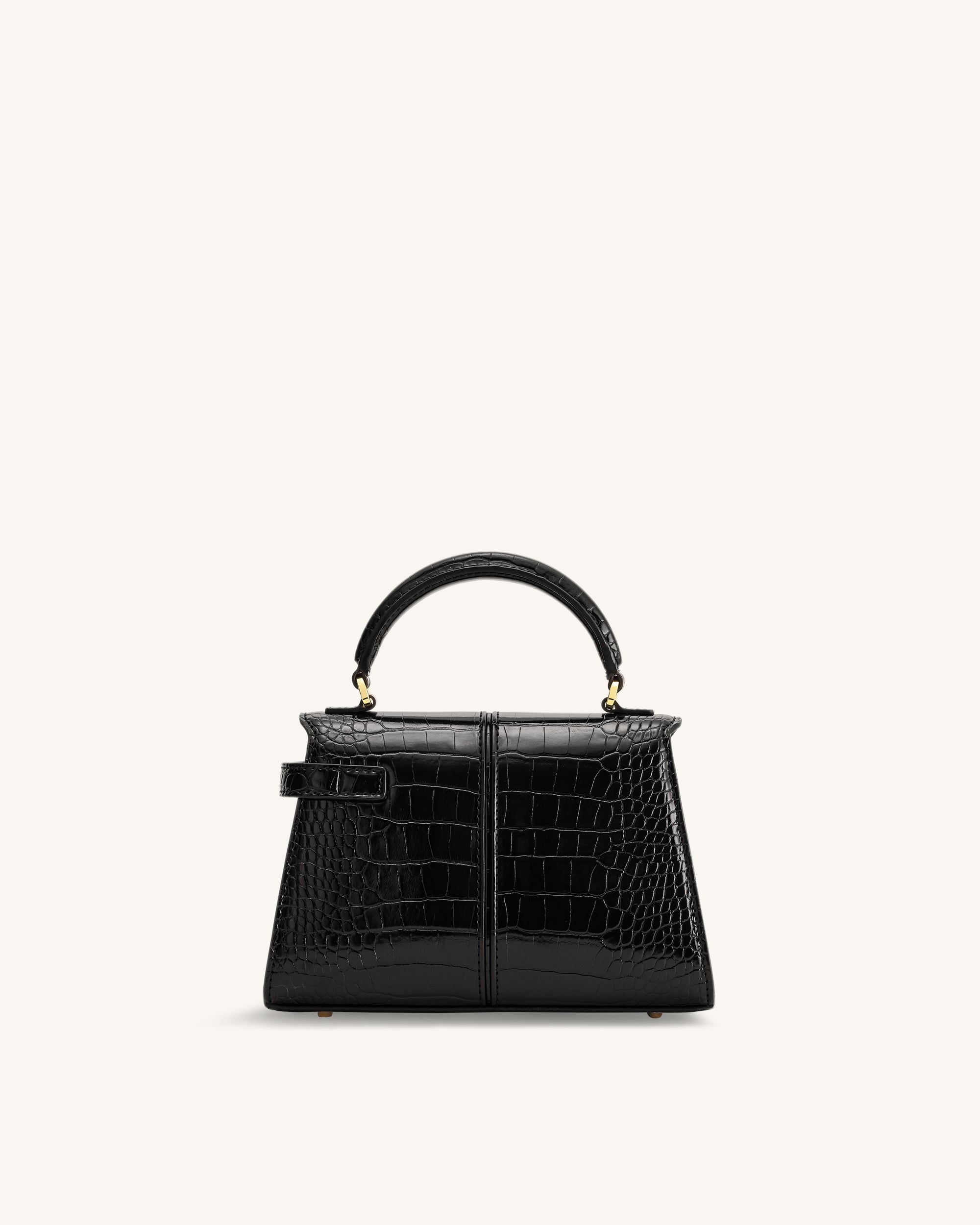 Elise Top Handle Bag - Black Croc | JW PEI