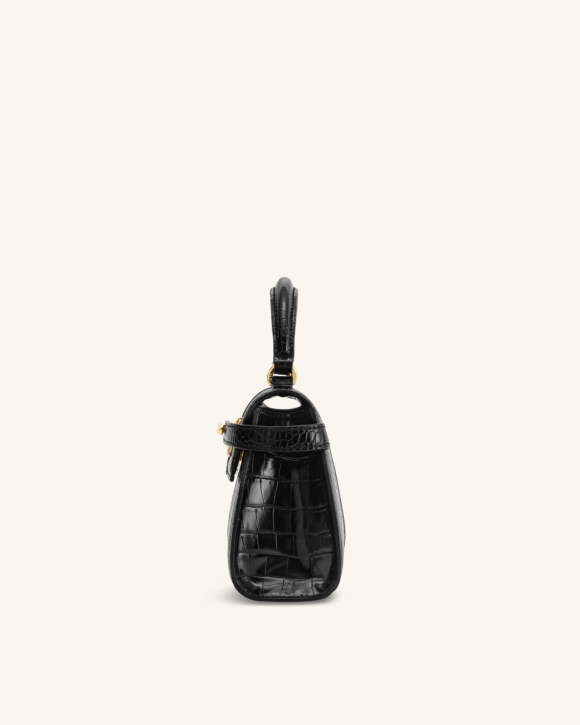 Elise Top Handle Bag - Black Croc | JW PEI