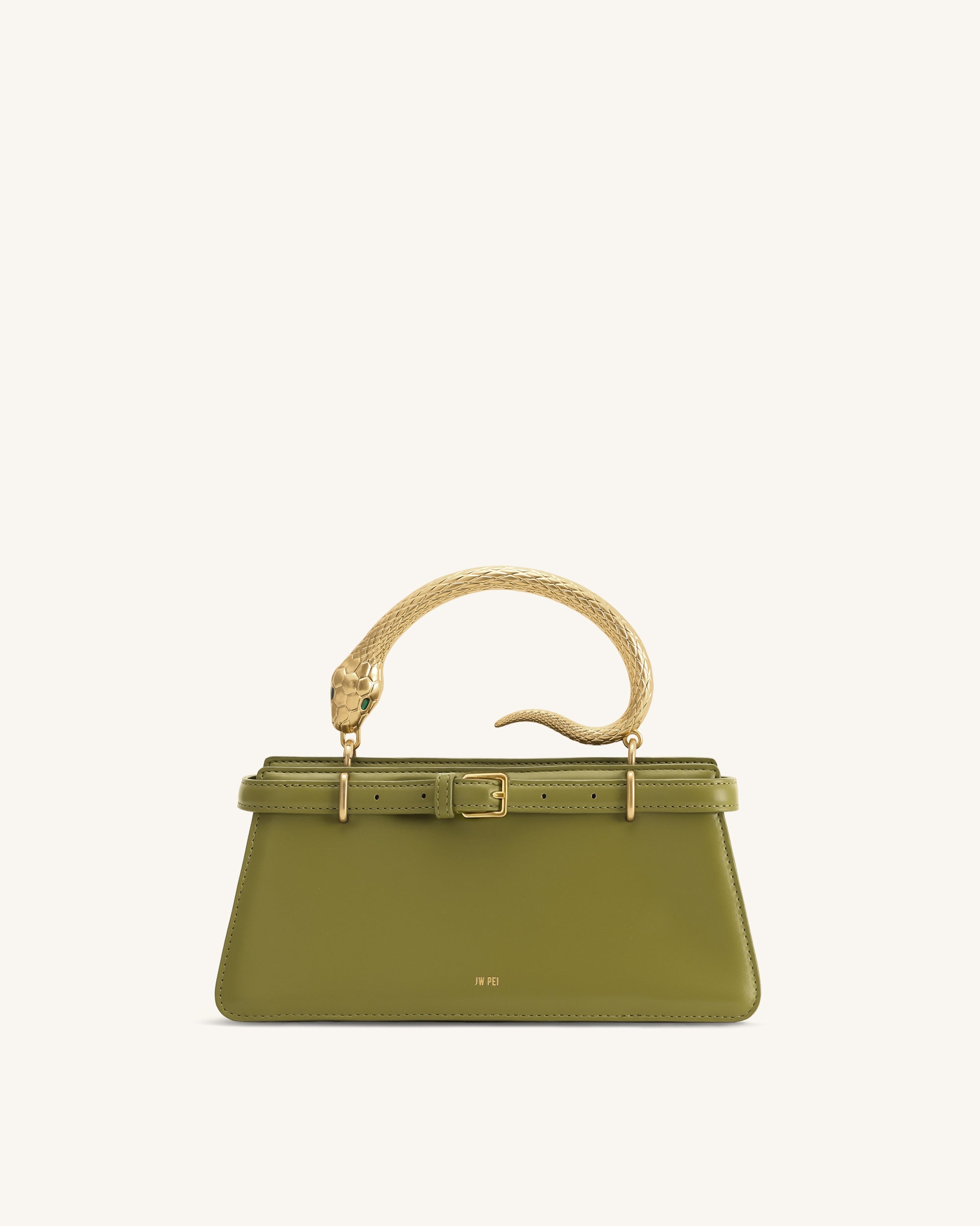 Elena Snake Handle Top Handle Bag - Matcha Green | JW PEI
