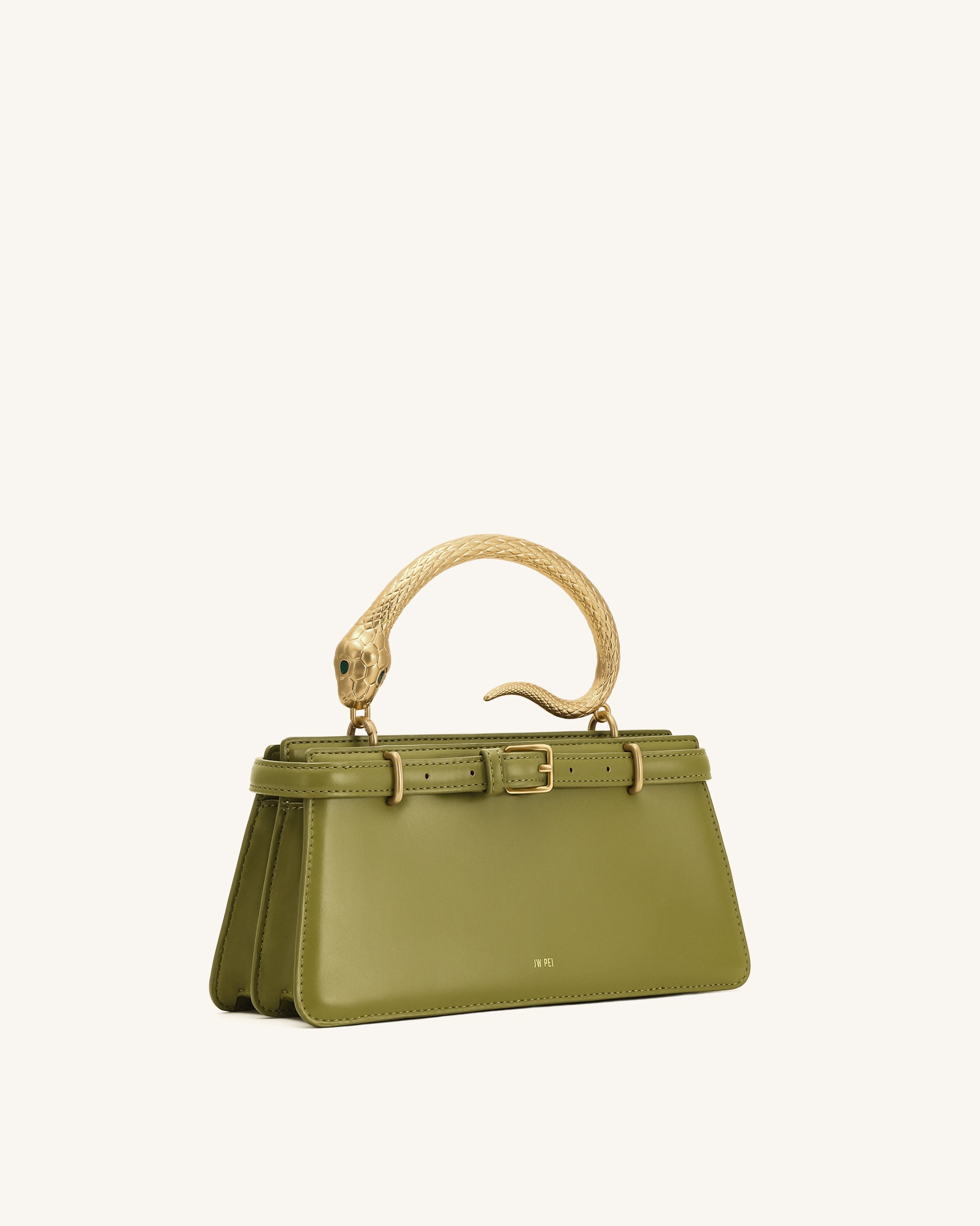 Elena Snake Handle Top Handle Bag - Matcha Green | JW PEI