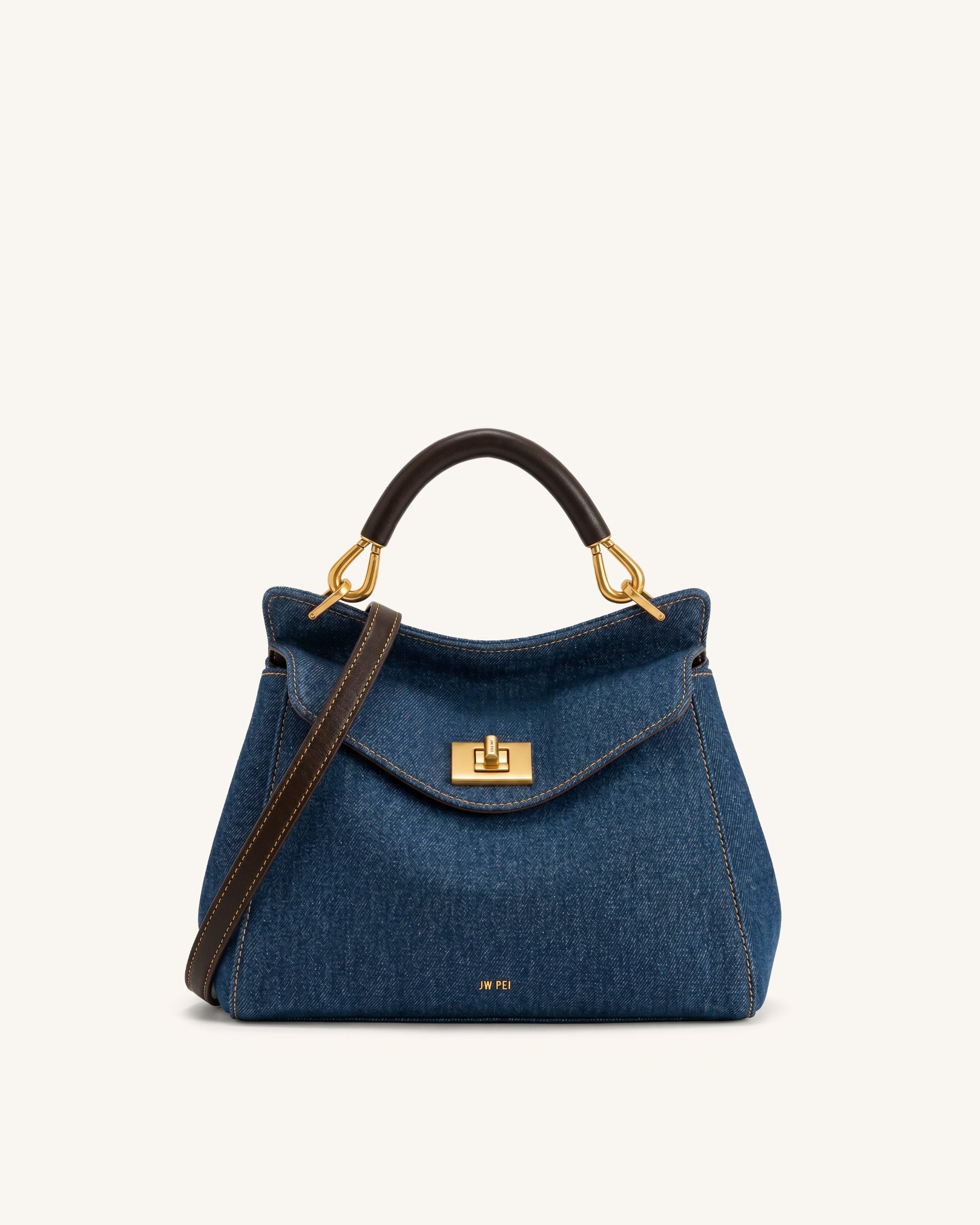 JW PEI Lucia クラシックフェイクスエード トップハンドネイビーブルー Lucia Classic Handbag - Blue Denim | JW PEI