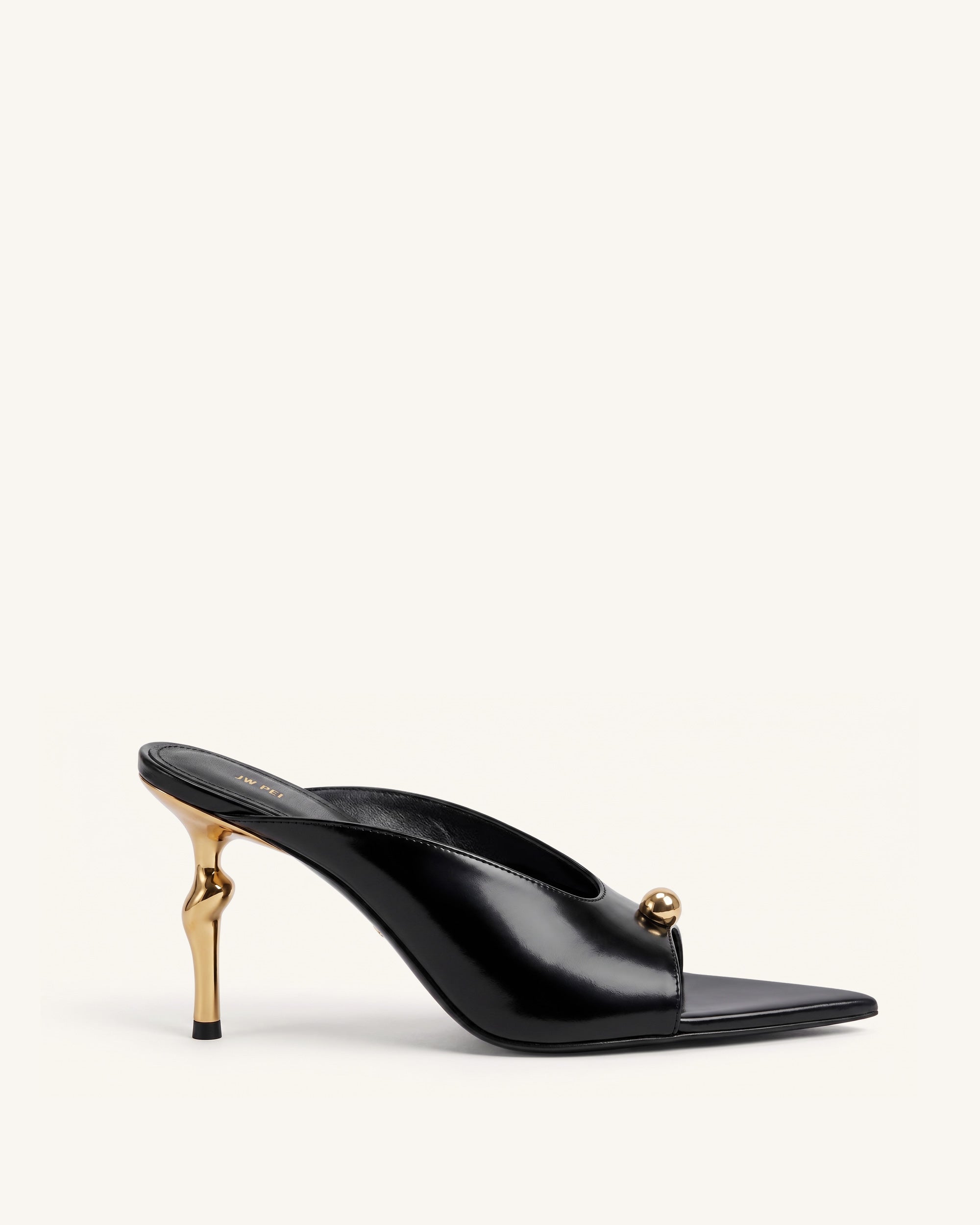 Noemi Pointed-Toe Mule Heels - Black | JW PEI