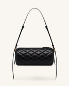 Dachshund Quilted Chain Shoulder Bag - Black