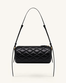 Dachshund Quilted Chain Shoulder Bag - Black