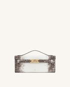 Bria Structured Top Handle Bag - White Croc
