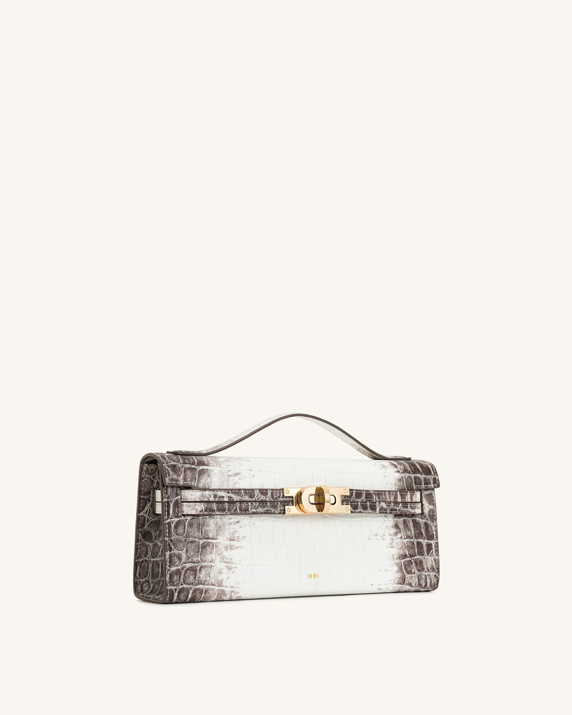 Bria Structured Top Handle Bag - White Croc | JW PEI