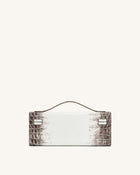 Bria Structured Top Handle Bag - White Croc