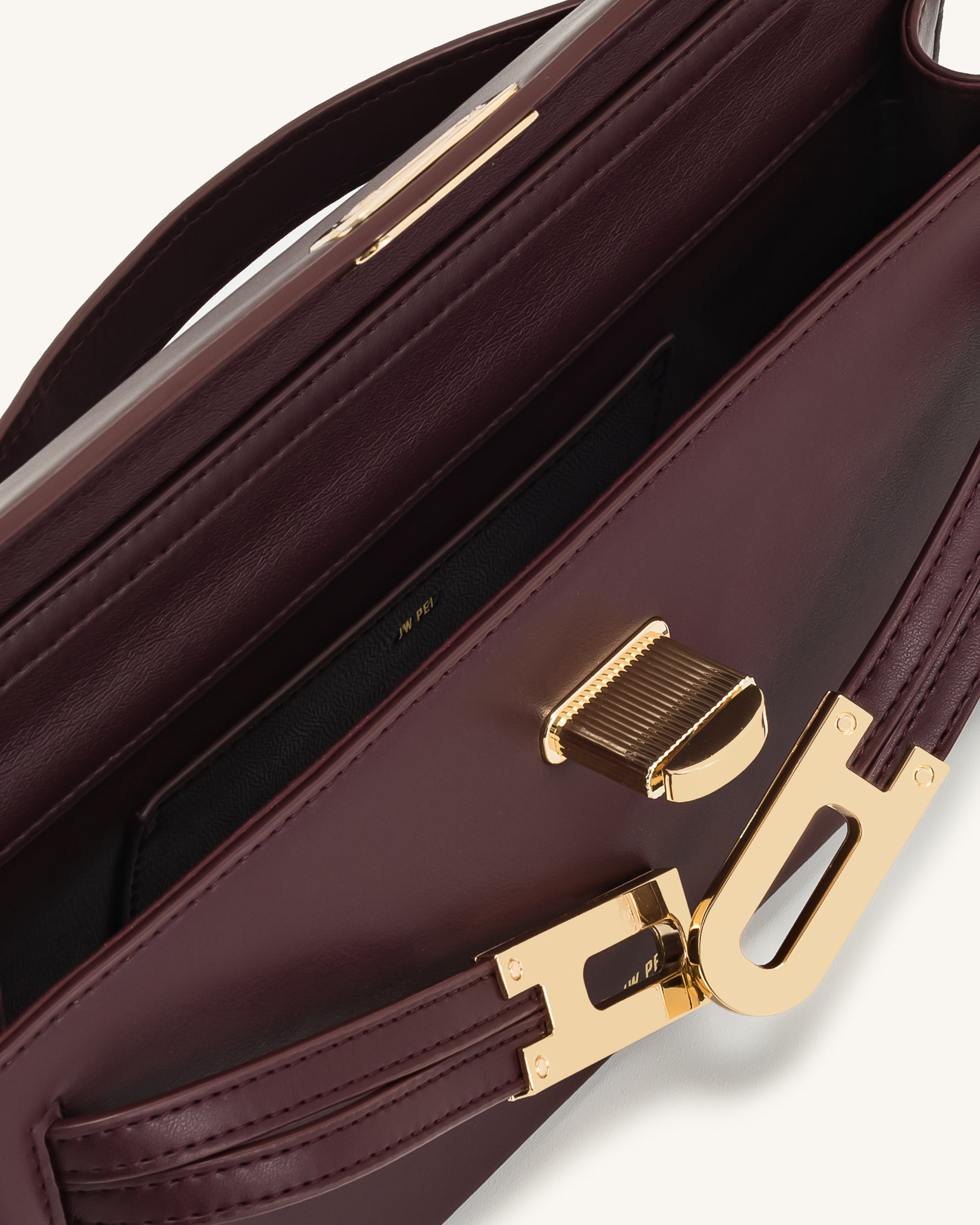 Bria Structured Top Handle Bag - Deep Burgundy | JW PEI