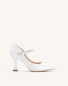 Thalina Patent Leather Pumps - White