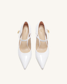 Thalina Patent Leather Pumps - White