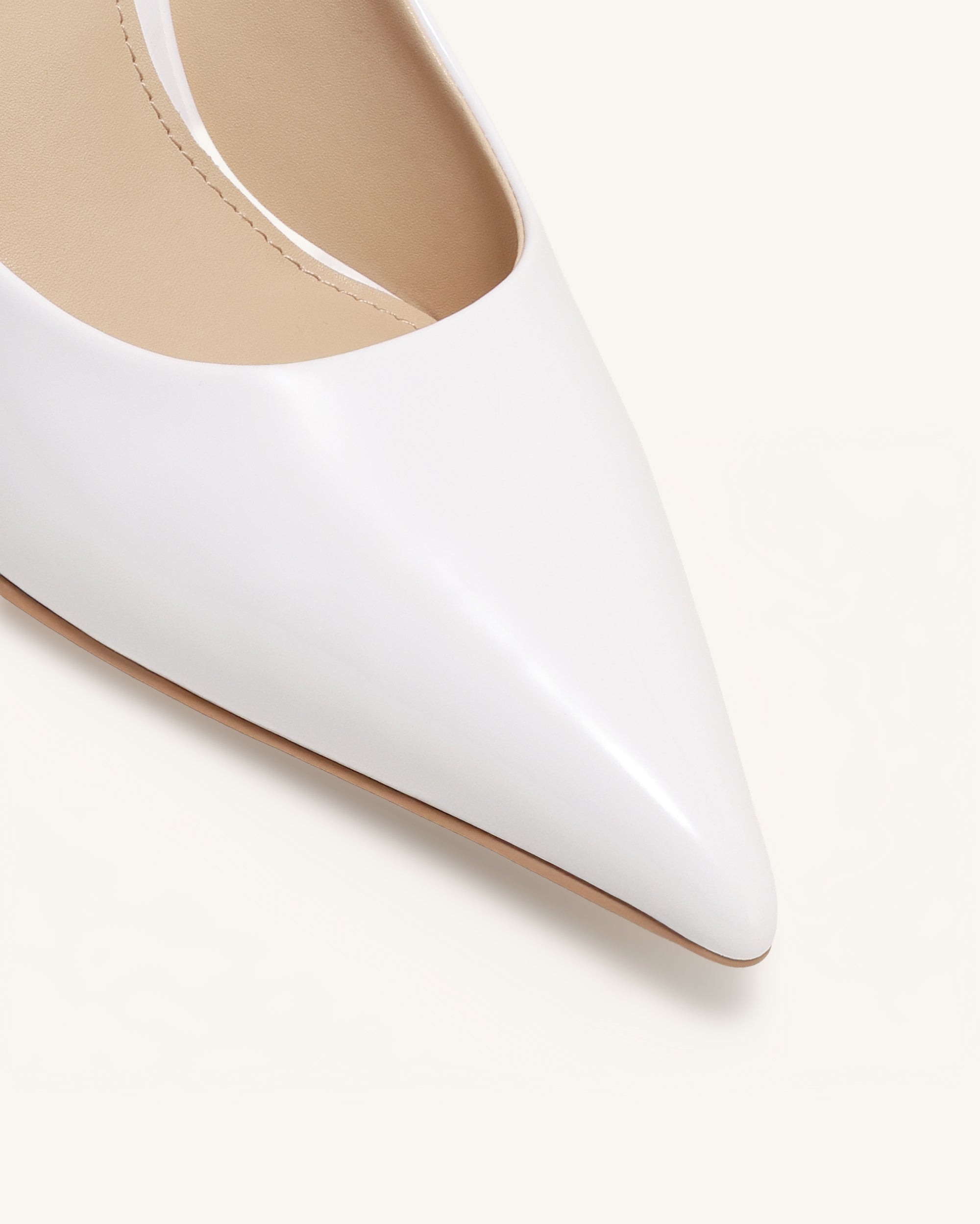 Thalina Patent Leather Pumps - White