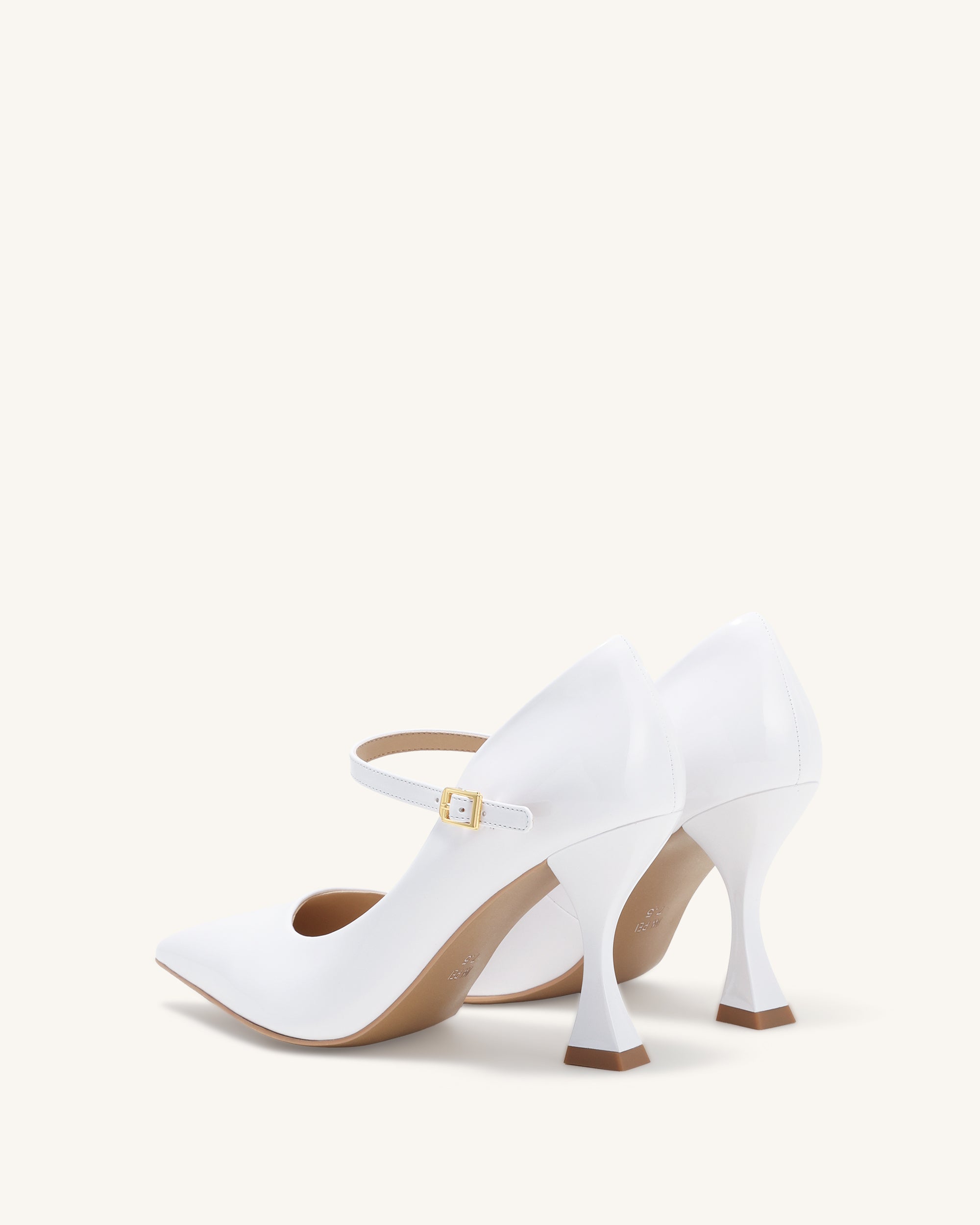 Thalina Patent Leather Pumps - White