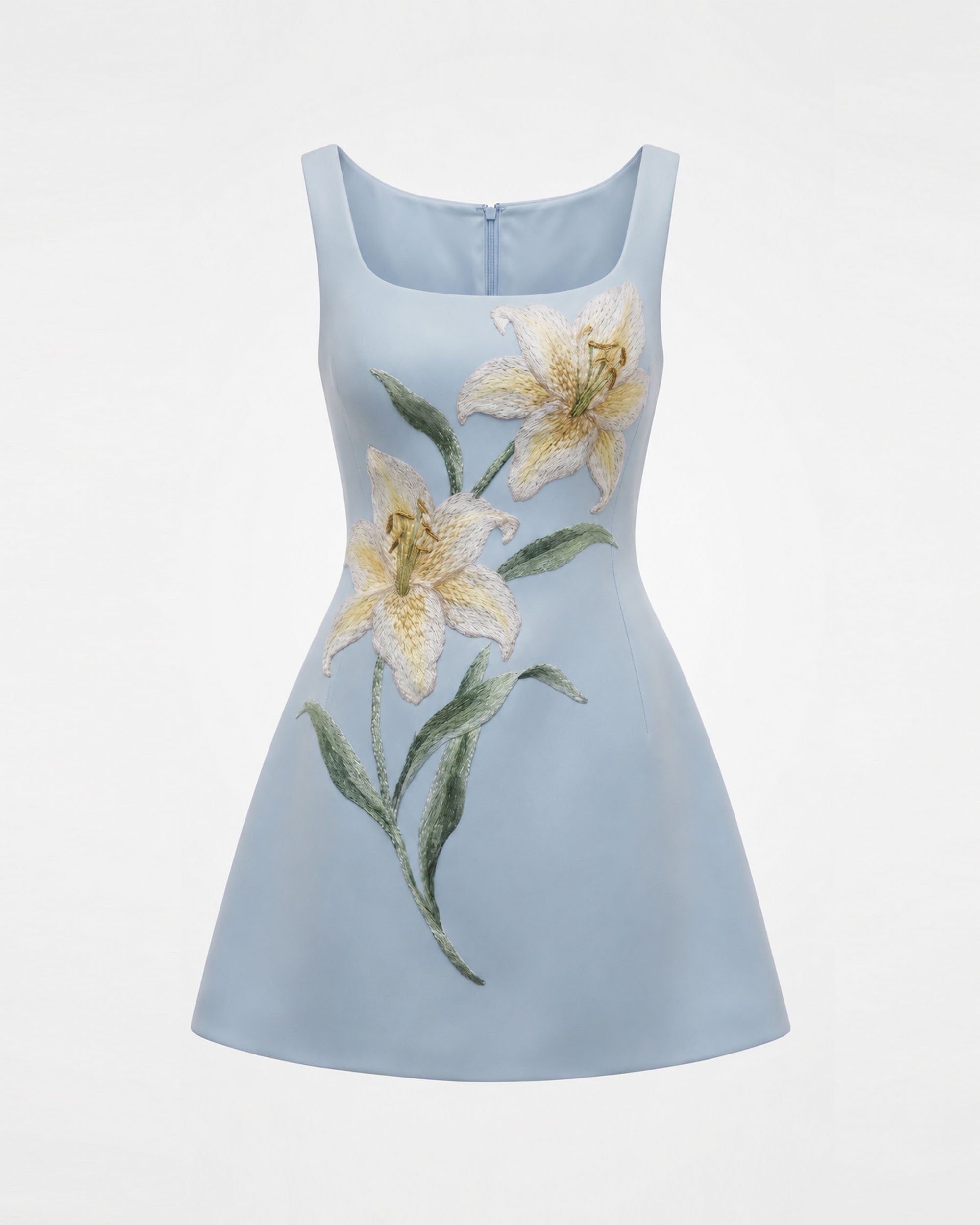 Lily Floral Print Sleeveless A-Line Mini Dress - Light Blue 2 | US Lily Floral Print Sleeveless A-Line Mini Dress - Light Blue 2 | US