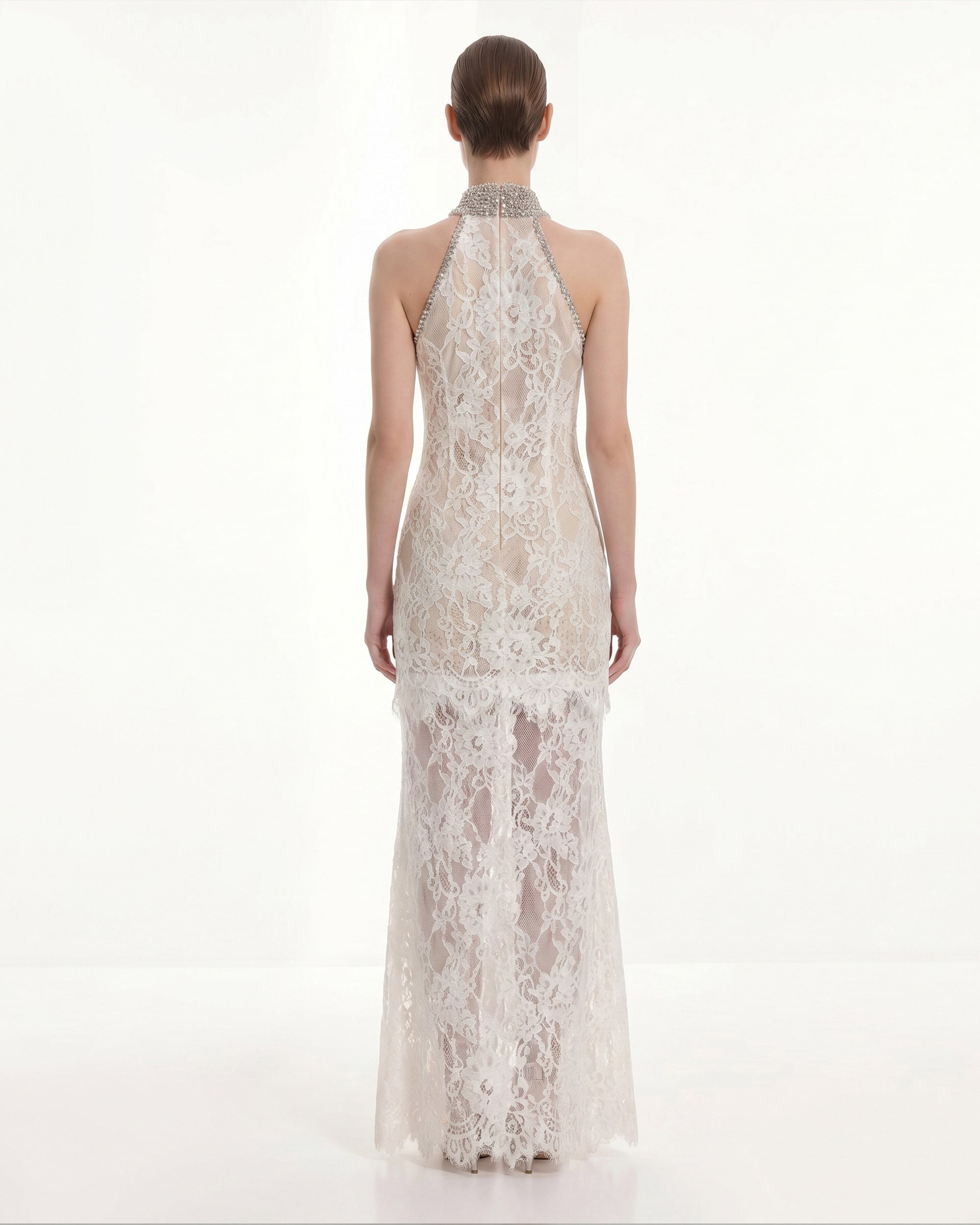 Jeweled Lace Halter Dress - White | JW PEI Jeweled Lace Halter Dress - White | JW PEI