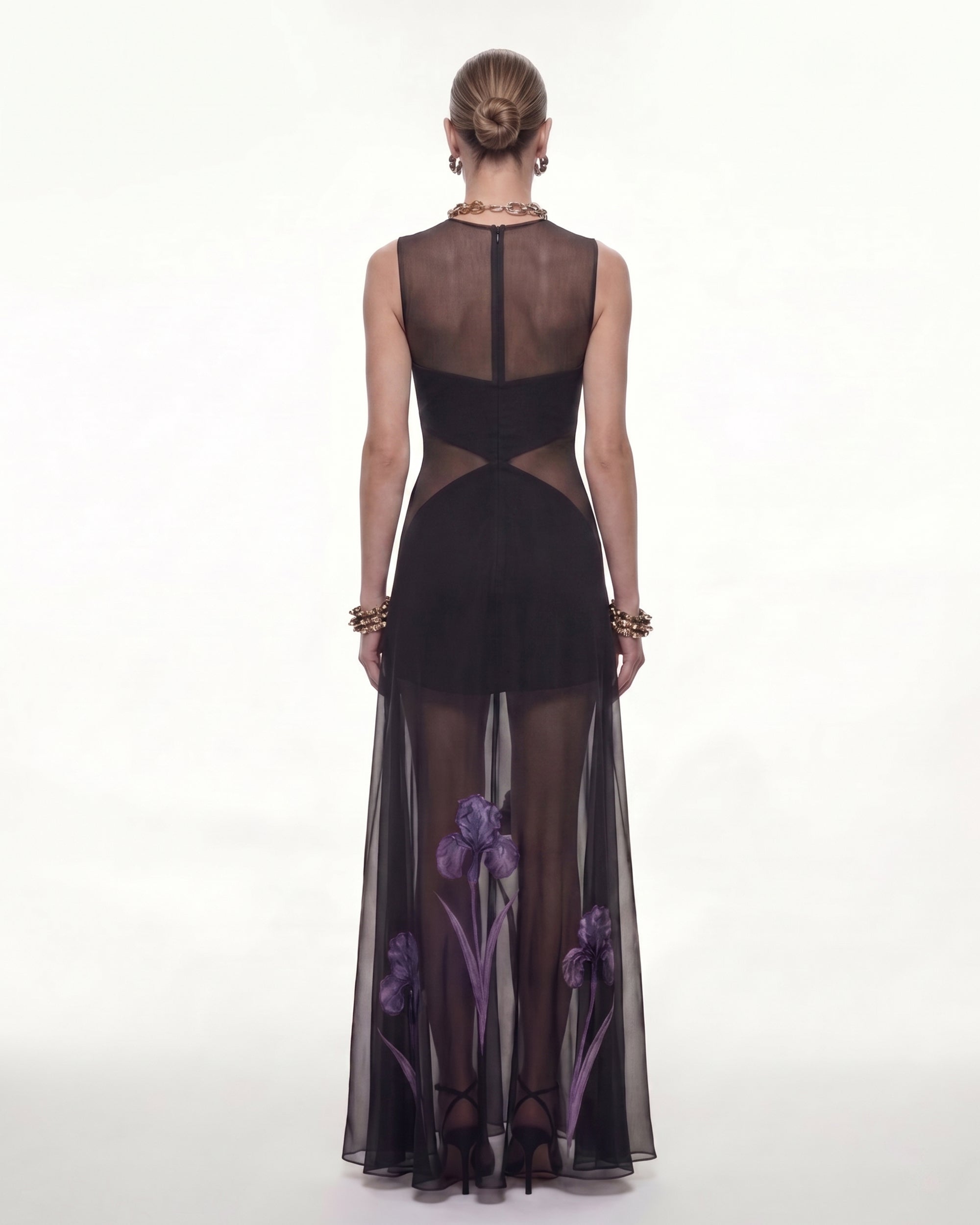 black sheer high low dress Black Strapless Dress - Sheer Lace Dress - Ruffled Dress - Dress