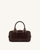 Odette Boston Top Handle Bag - Dark Brown