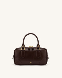 Odette Boston Top Handle Bag - Dark Brown